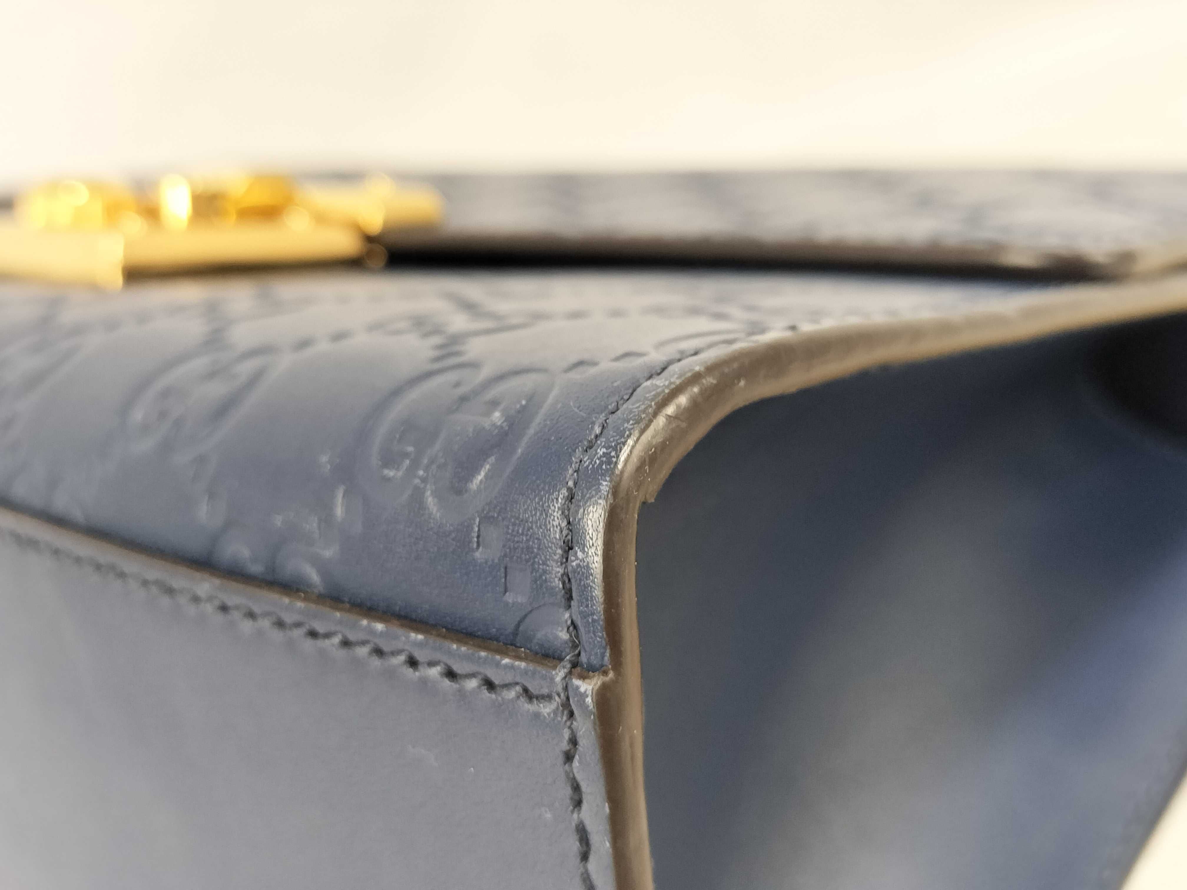 GG DU - Guccissima Padlock Leather Chain Shoulder Bag Blue 409486 Shoulder Bag — view 6