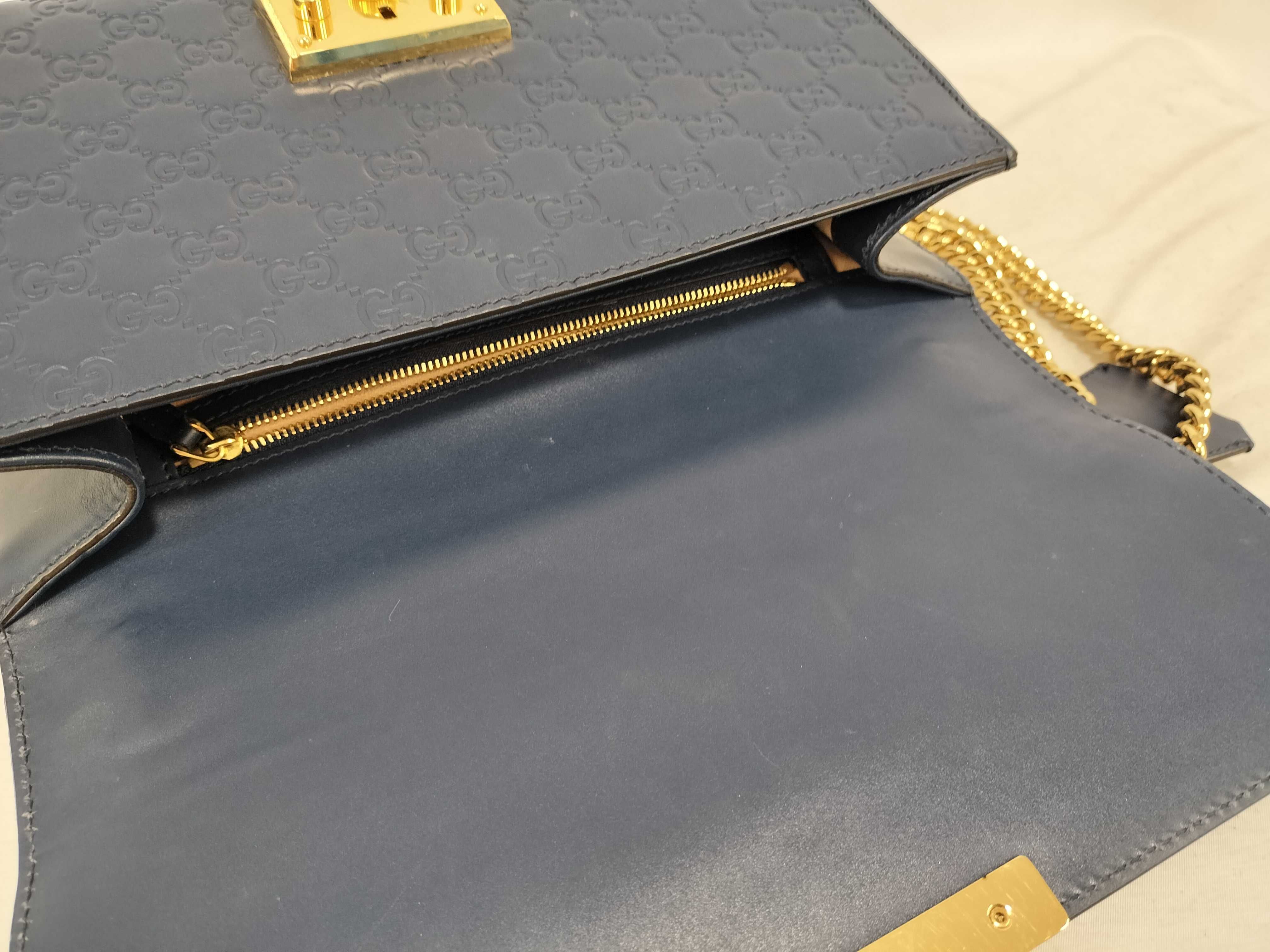 GG DU - Guccissima Padlock Leather Chain Shoulder Bag Blue 409486 Shoulder Bag — view 8