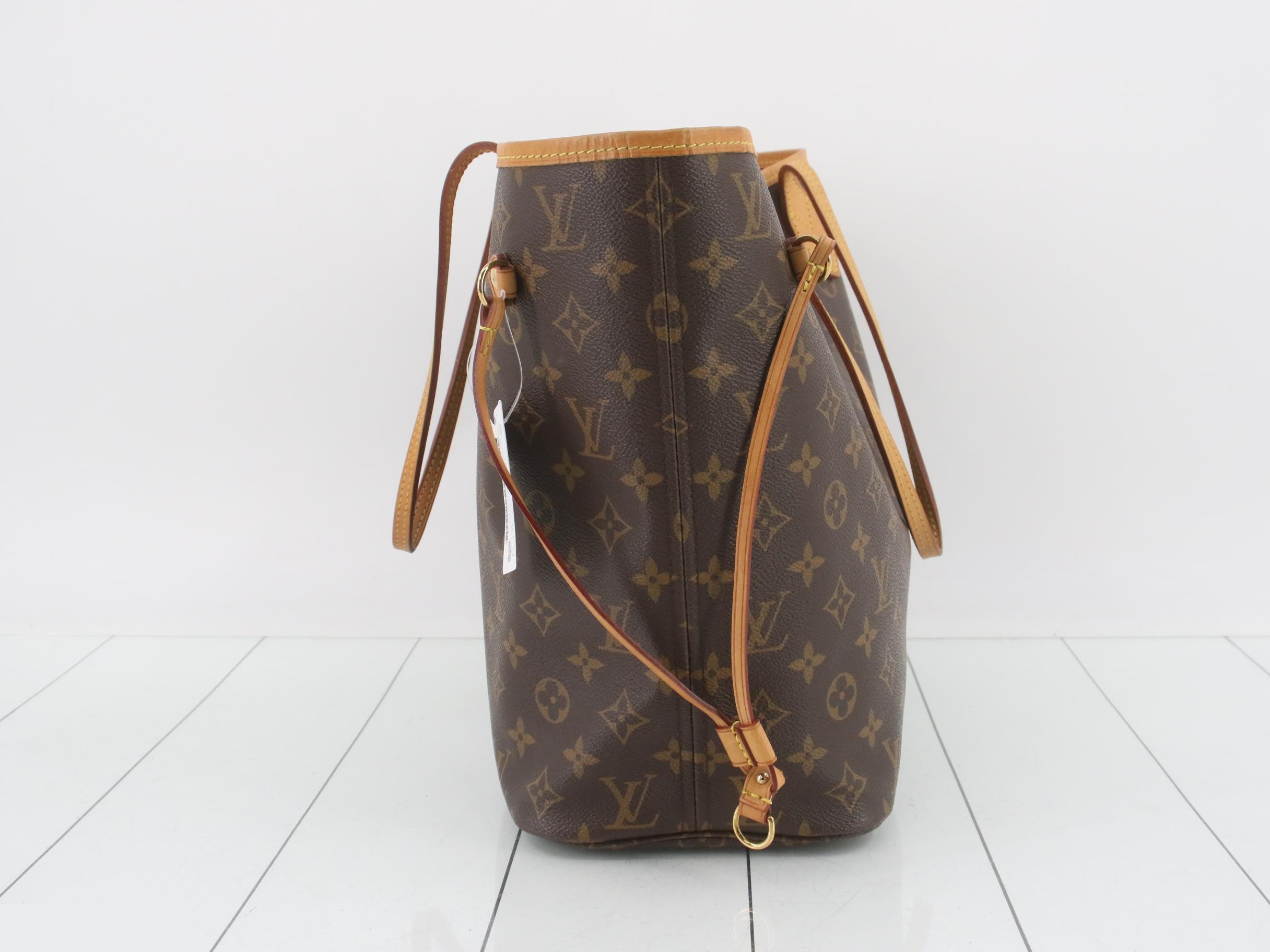 Monogram Neverfull MM Cerise Tote Bag with Pouch — view 4