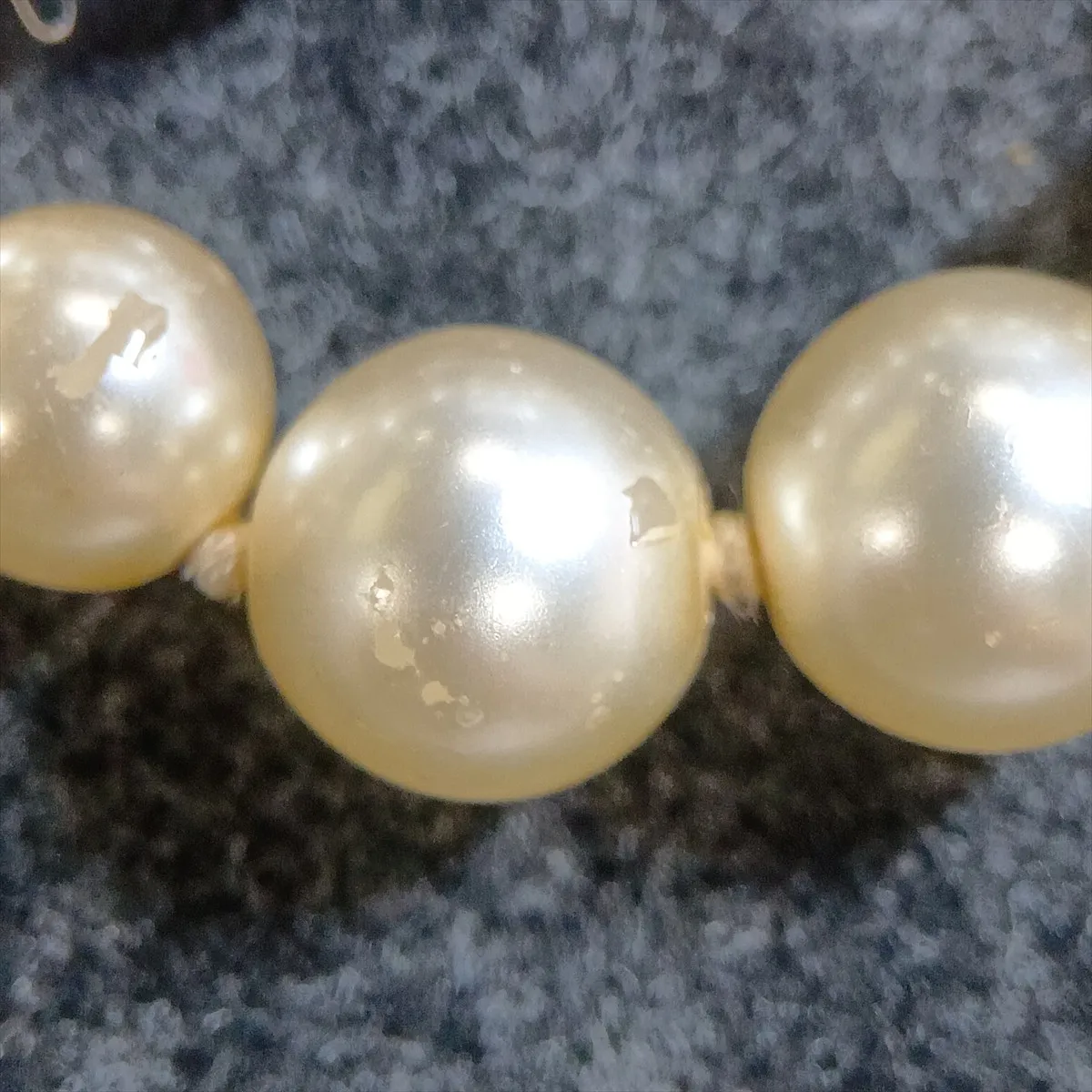 Coco Mark 07V Necklace, Metal x Faux Pearl, Silver. Shows signs of wear, tarnishing, — view 8