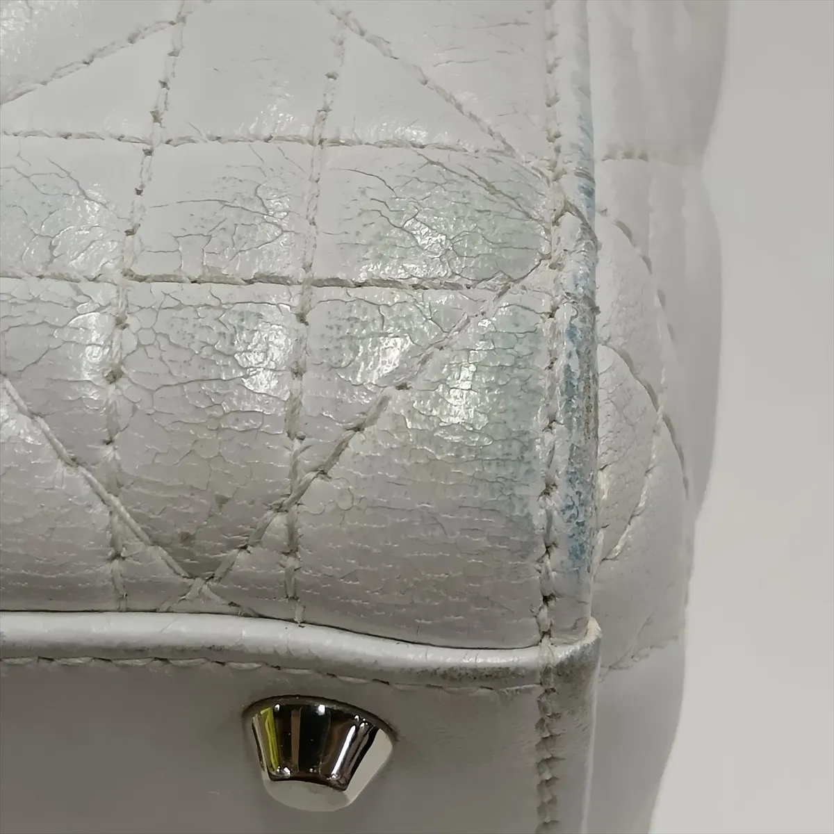 Cannage Lady Dior Mini Leather 2-Way Handbag, White — view 13