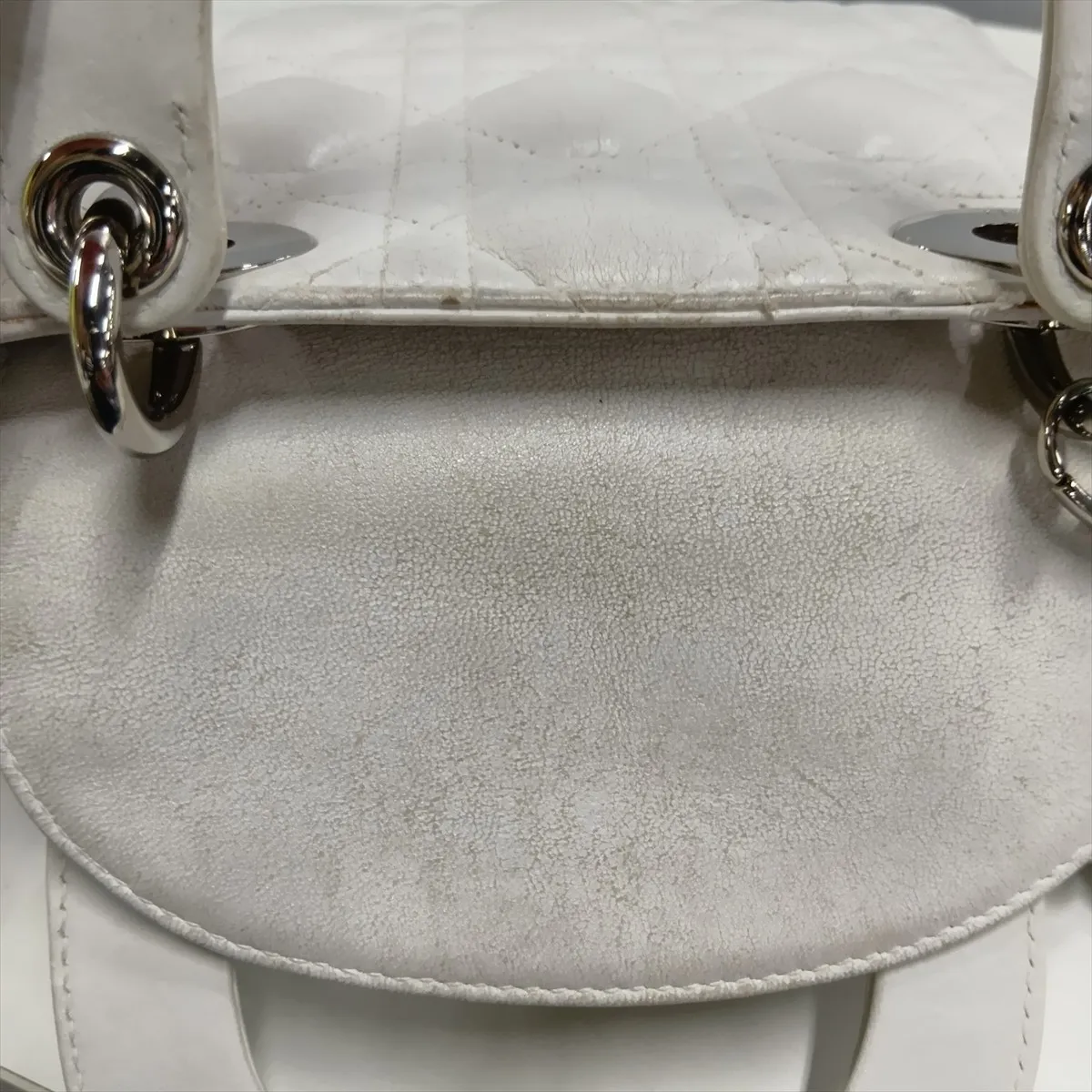 Cannage Lady Dior Mini Leather 2-Way Handbag, White — view 15