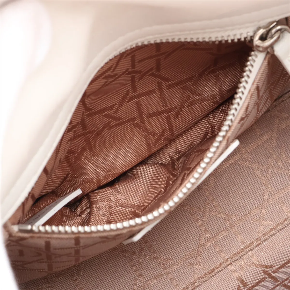 Cannage Lady Dior Mini Leather 2-Way Handbag, White — view 9