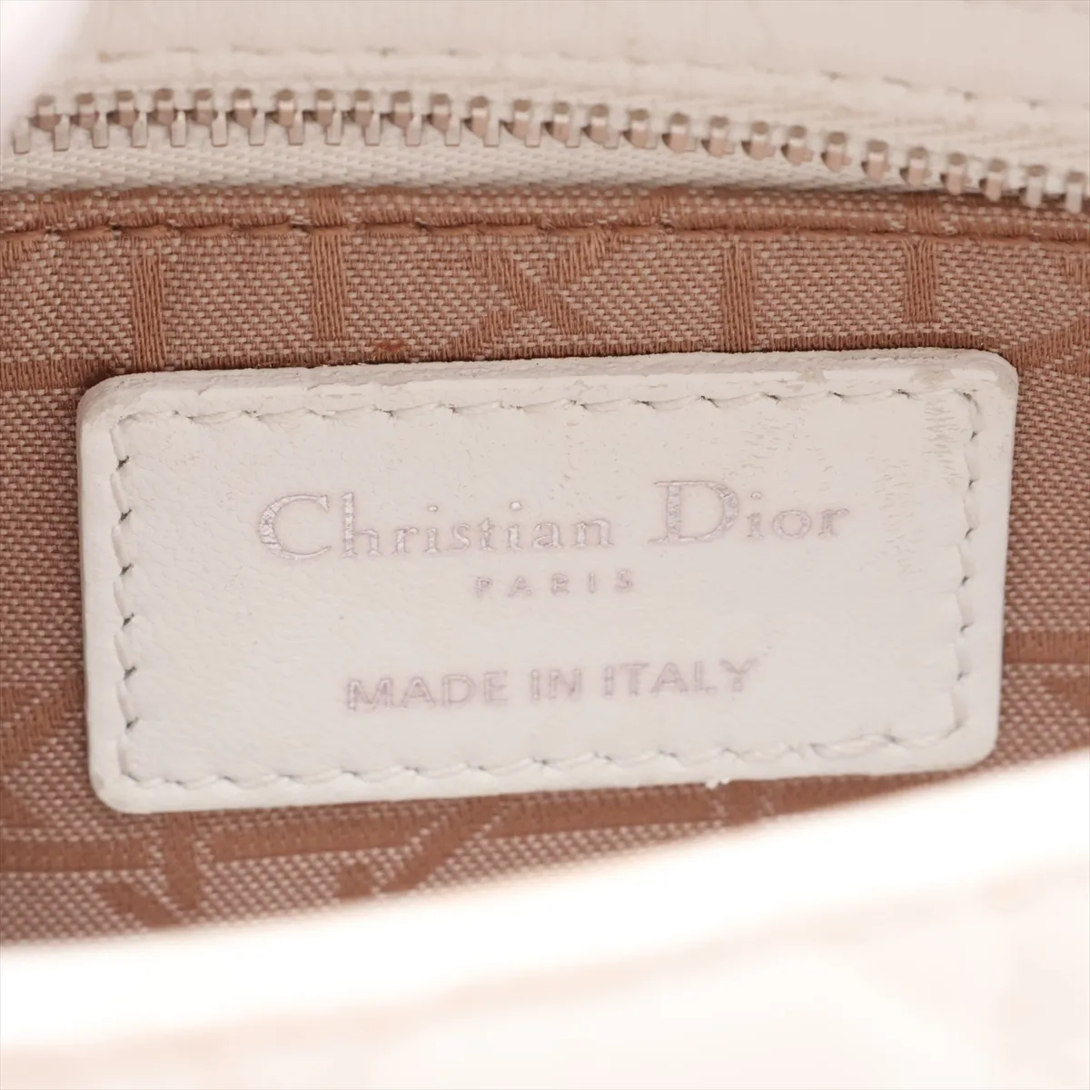 Cannage Lady Dior Mini Leather 2-Way Handbag, White — view 10