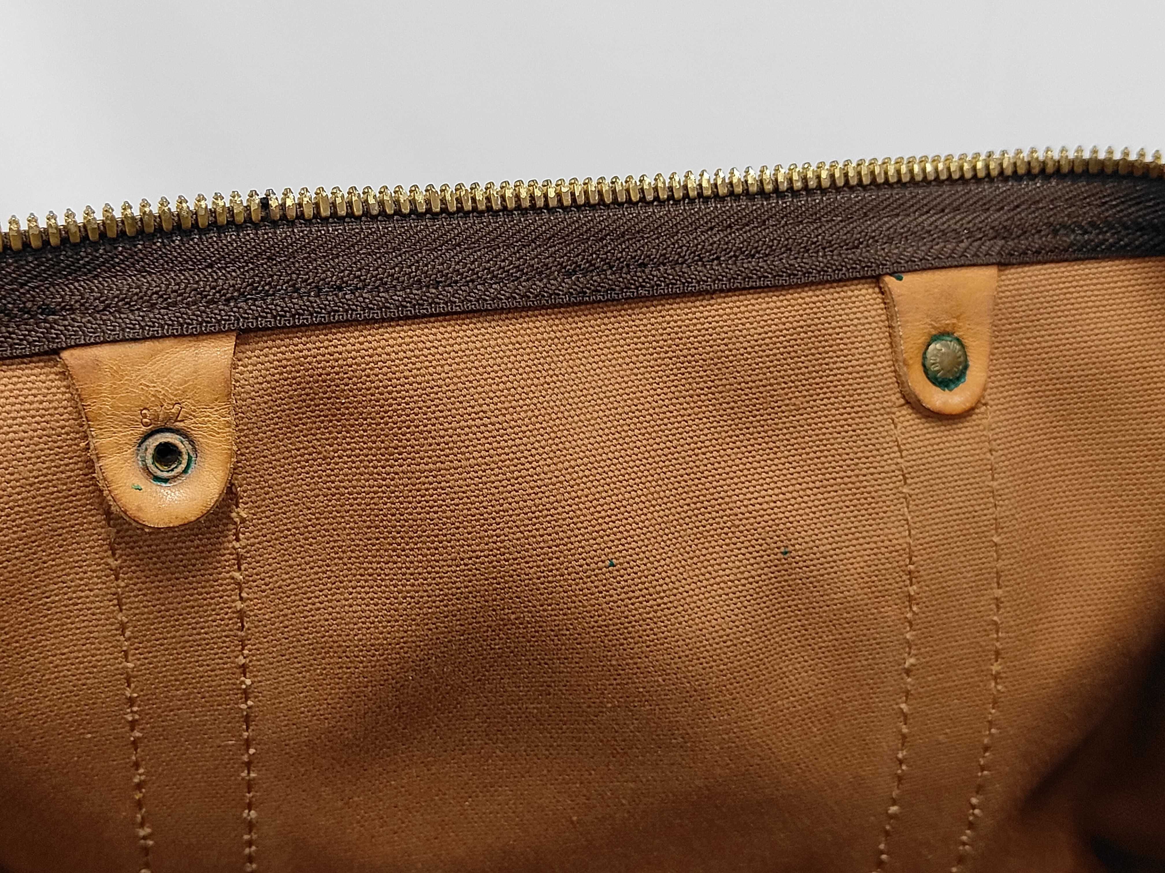 Keepall 55 Monogram Boston Bag with Padlock, Handle, and Name Tag — view 12