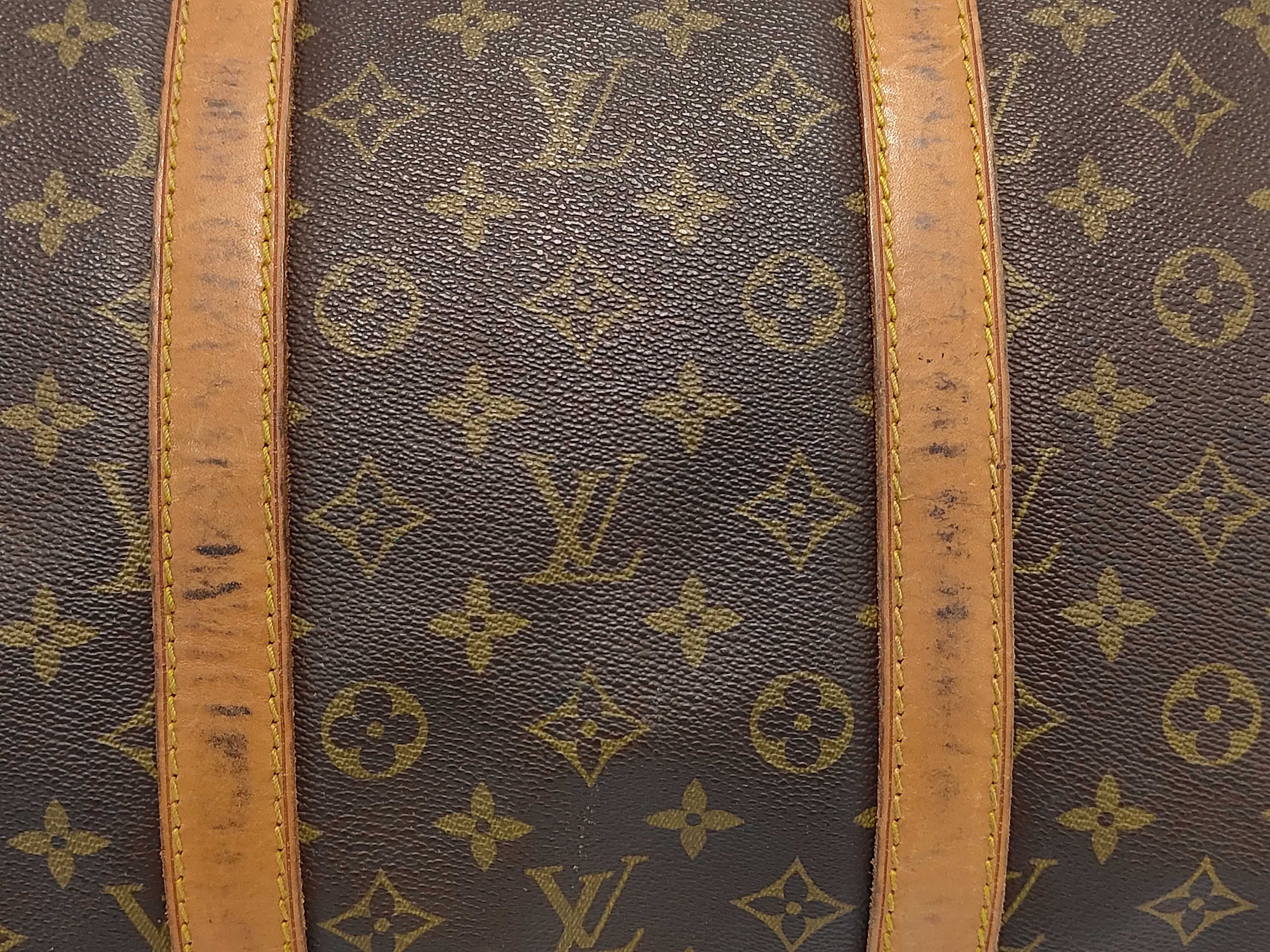 Keepall 55 Monogram Boston Bag with Padlock, Handle, and Name Tag — view 4