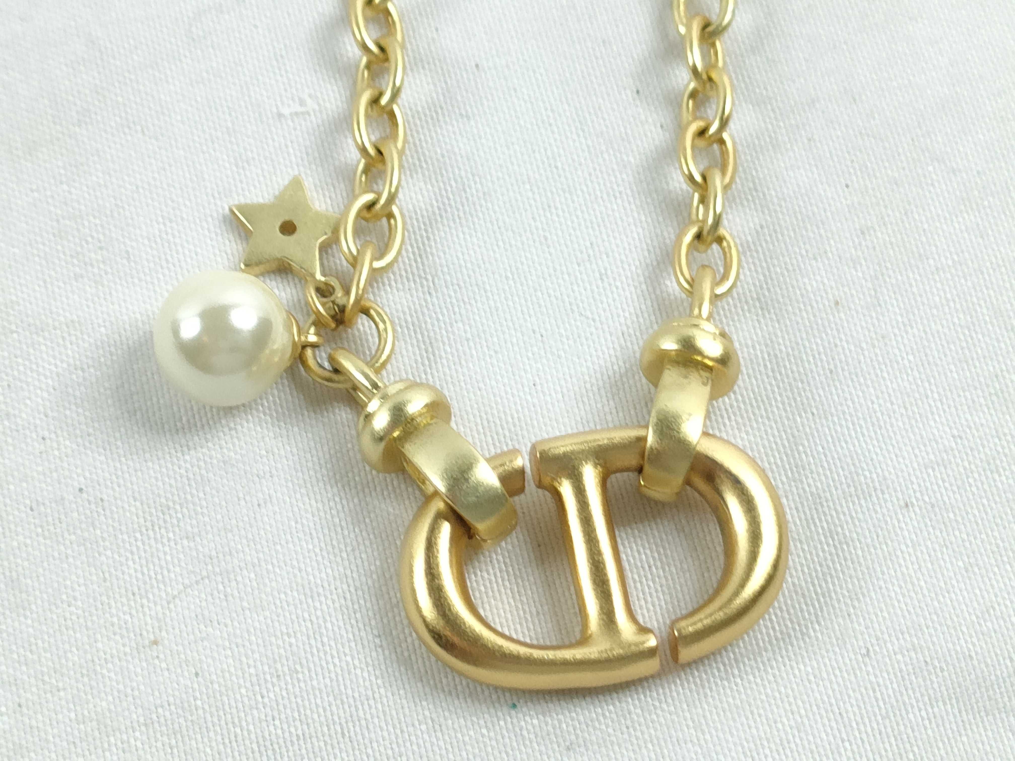 CD Logo Pearl Necklace — view 2