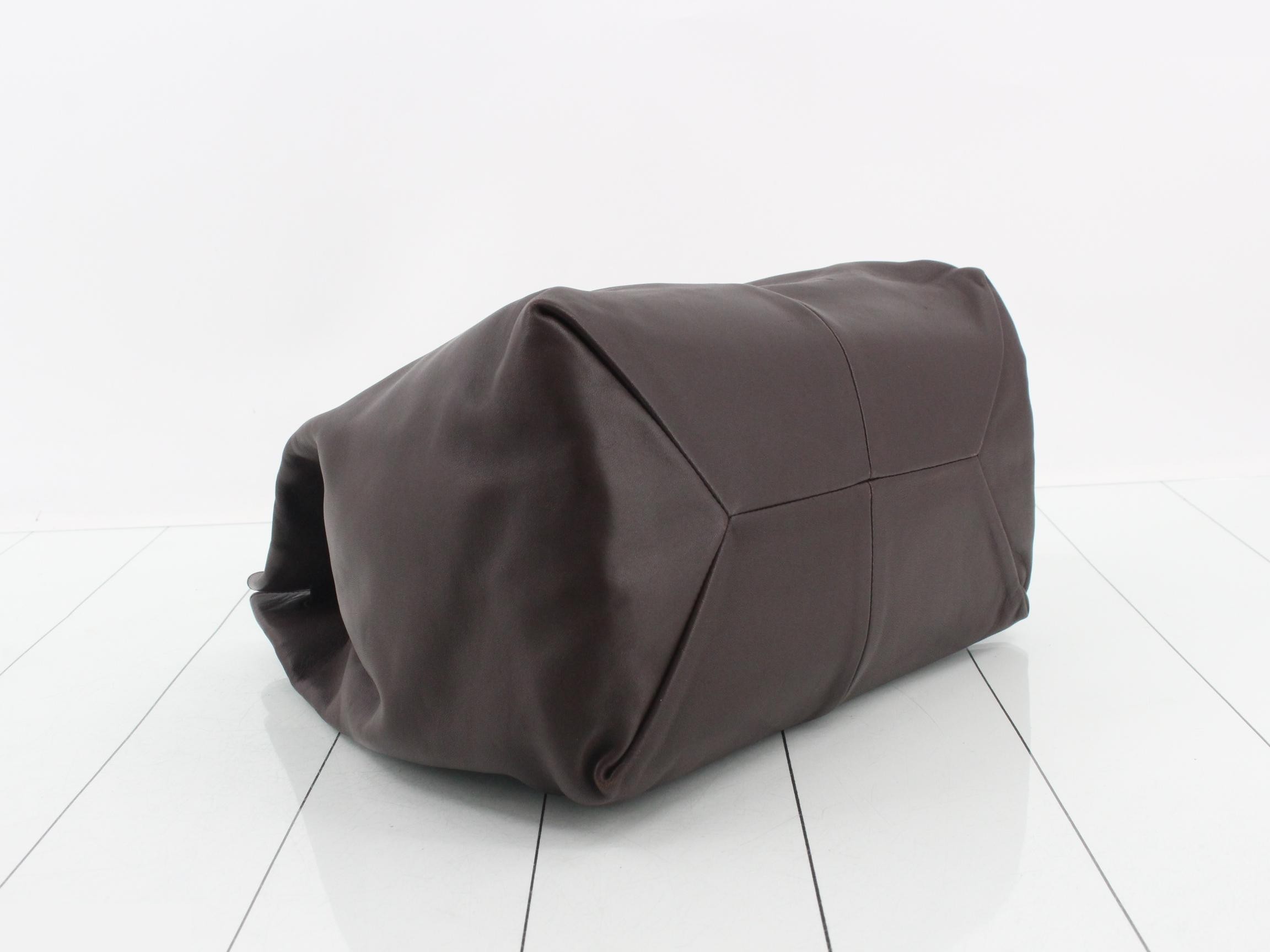 calf leather shoulder bag, wood, dark brown — view 5