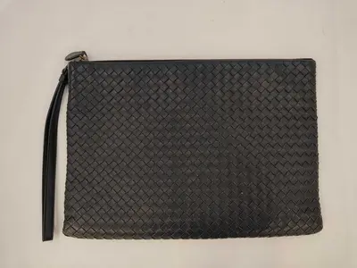 Intrecciato SLG CLUTCH POUCH INTRECCIATO BLACK Clutch Bag
