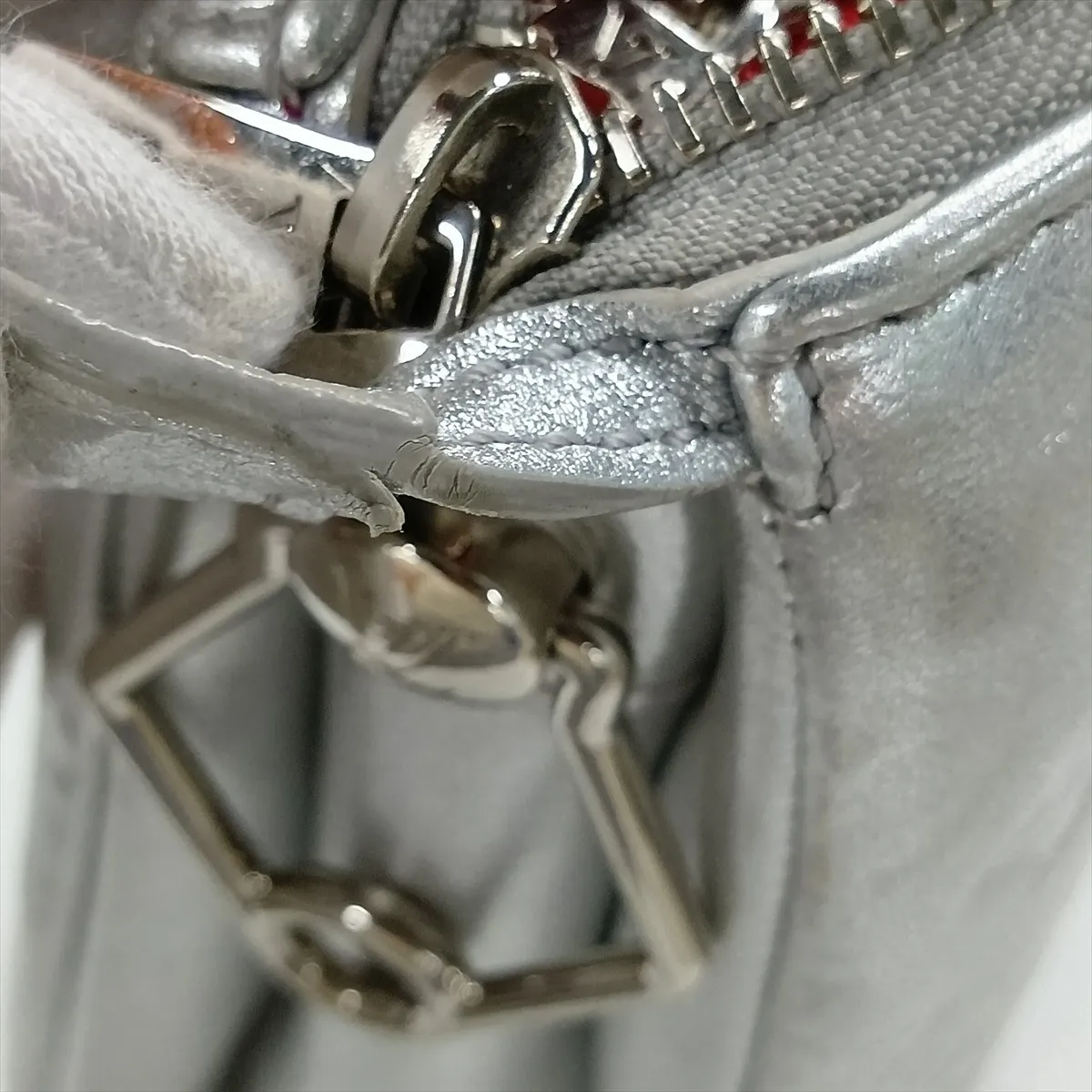 Monogram Embossed Couchon PM M57913 PL0281 Silver (RFID detected) — view 12