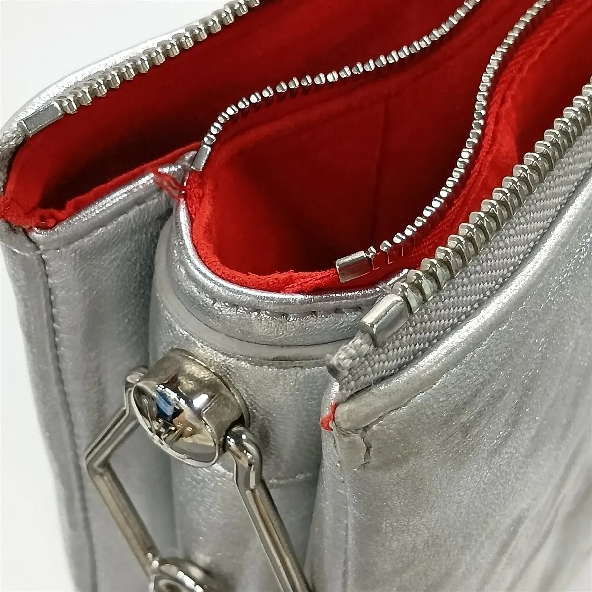 Monogram Embossed Couchon PM M57913 PL0281 Silver (RFID detected) — view 13