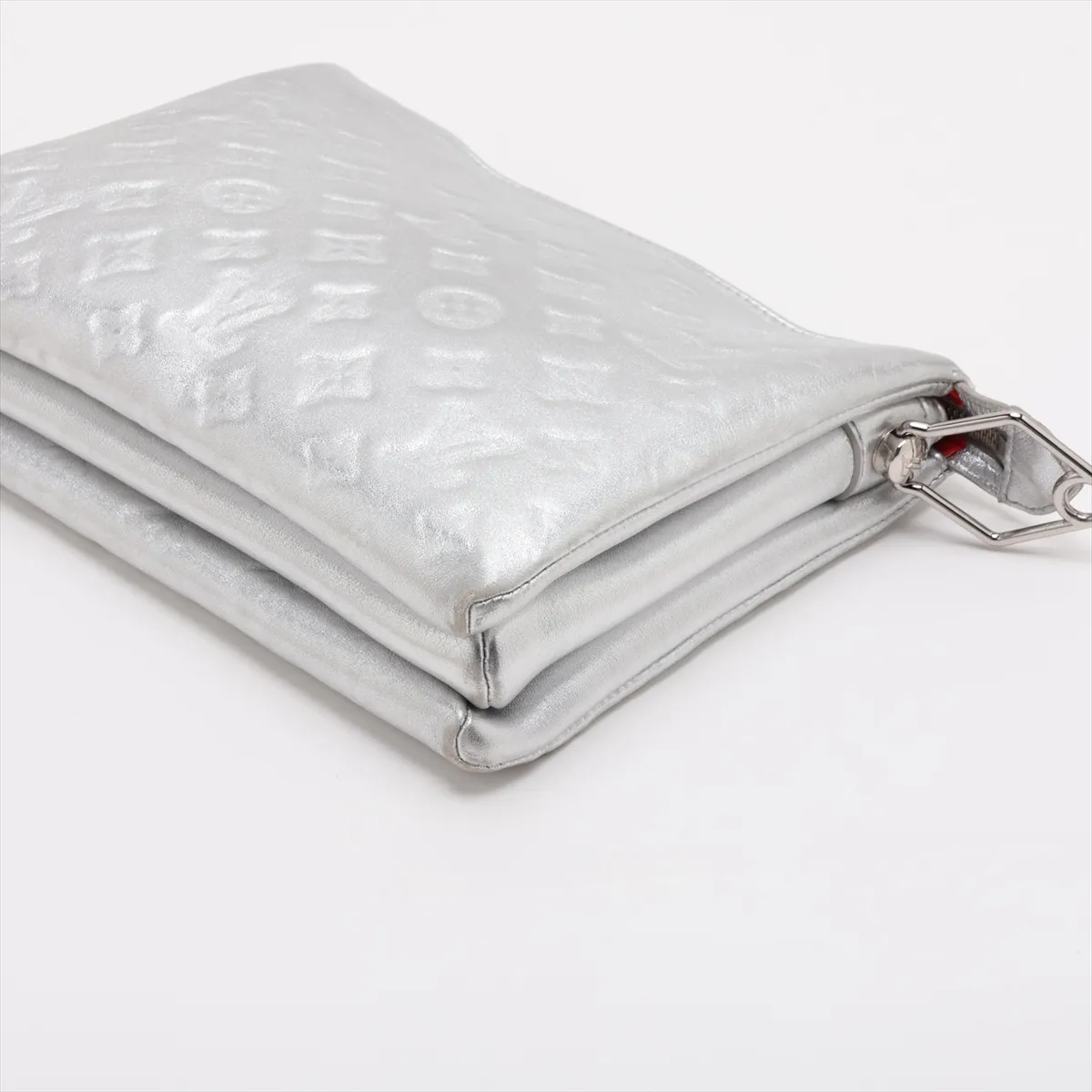 Monogram Embossed Couchon PM M57913 PL0281 Silver (RFID detected) — view 3