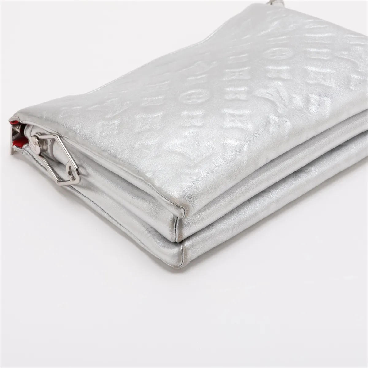 Monogram Embossed Couchon PM M57913 PL0281 Silver (RFID detected) — view 4