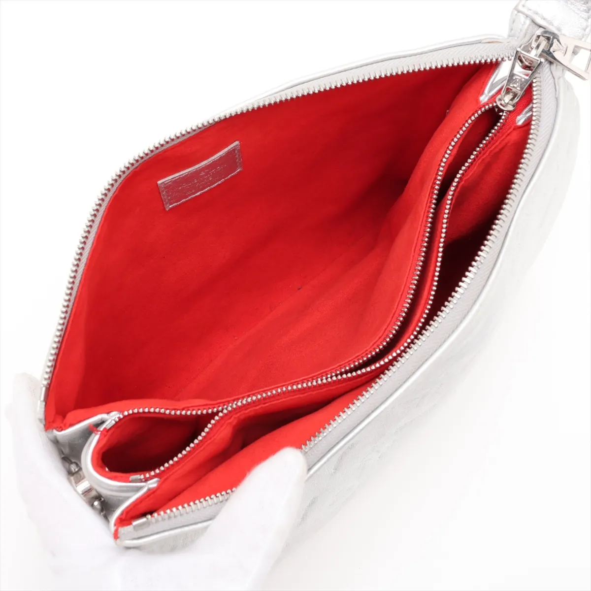 Monogram Embossed Couchon PM M57913 PL0281 Silver (RFID detected) — view 7