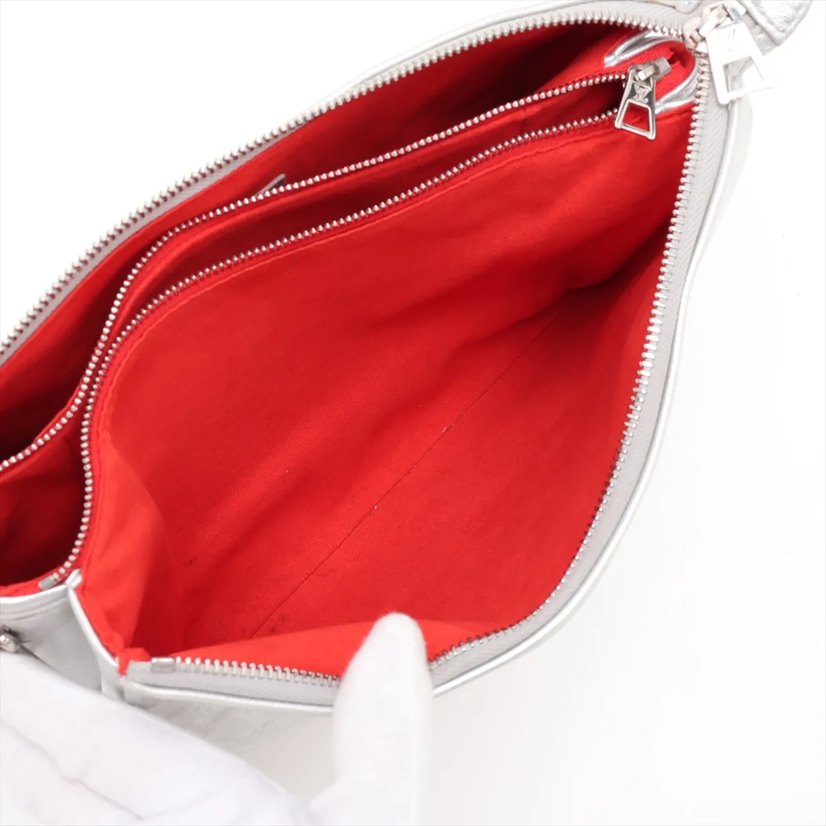 Monogram Embossed Couchon PM M57913 PL0281 Silver (RFID detected) — view 8