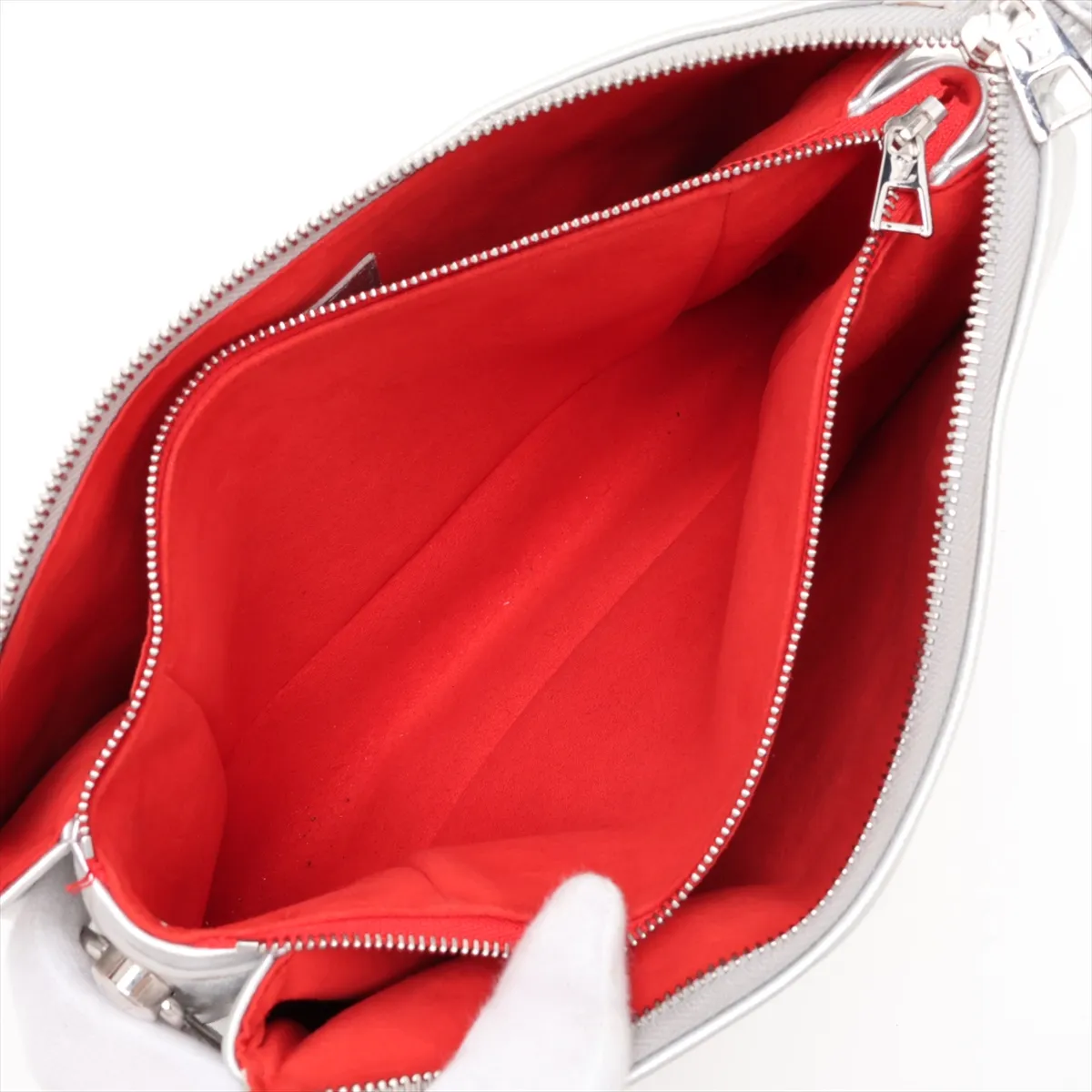 Monogram Embossed Couchon PM M57913 PL0281 Silver (RFID detected) — view 9