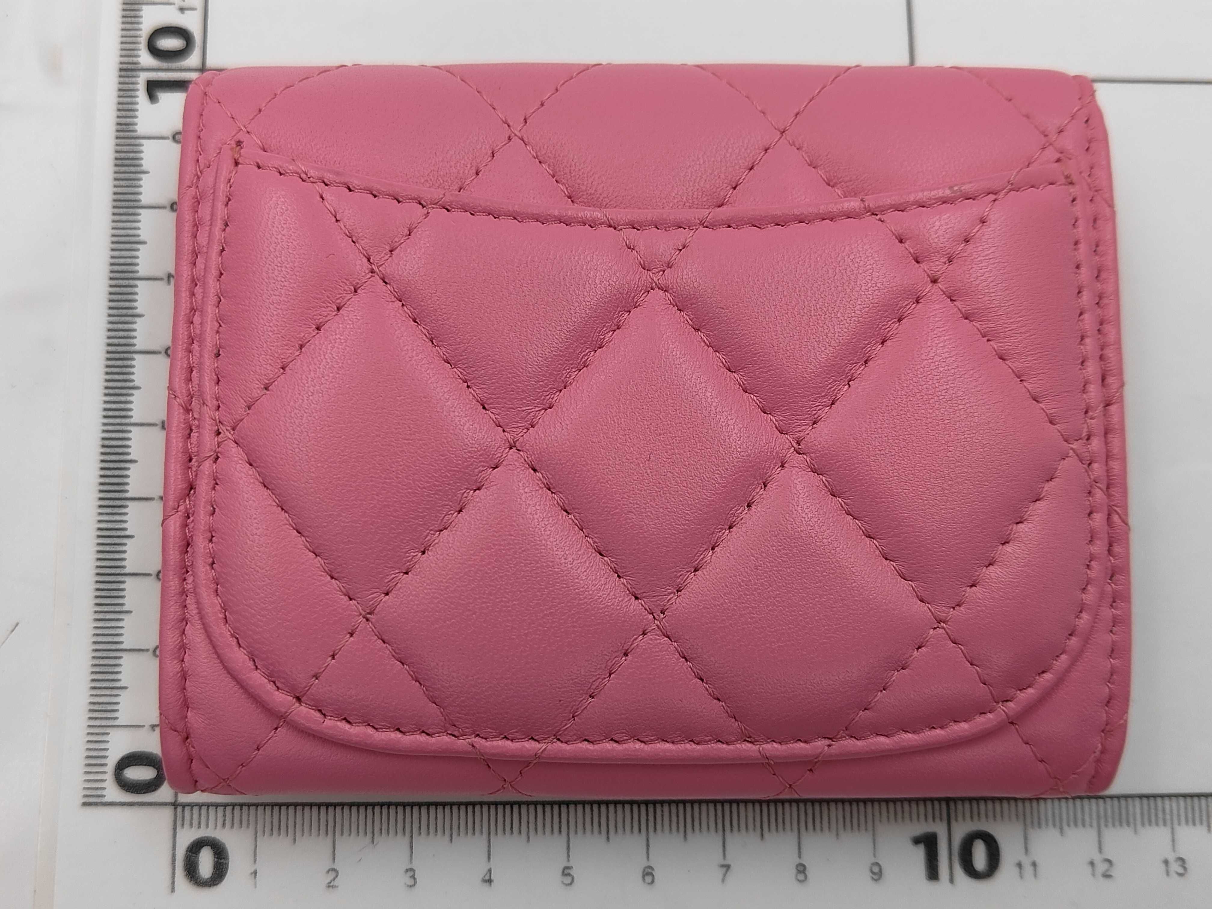 Pink Lambskin Matelassé Coin Case (Serial Number 27, A31504) — view 2