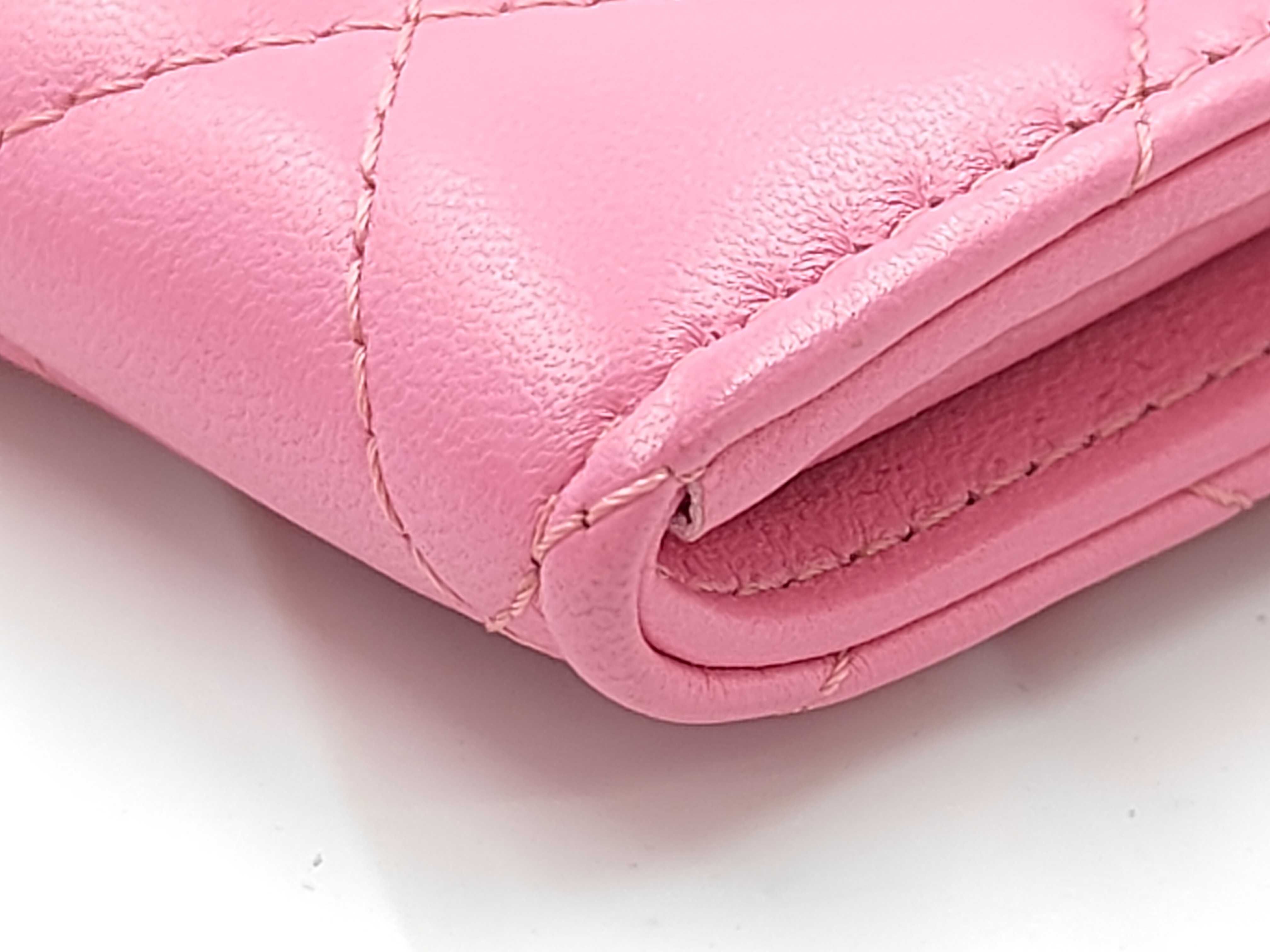 Pink Lambskin Matelassé Coin Case (Serial Number 27, A31504) — view 3