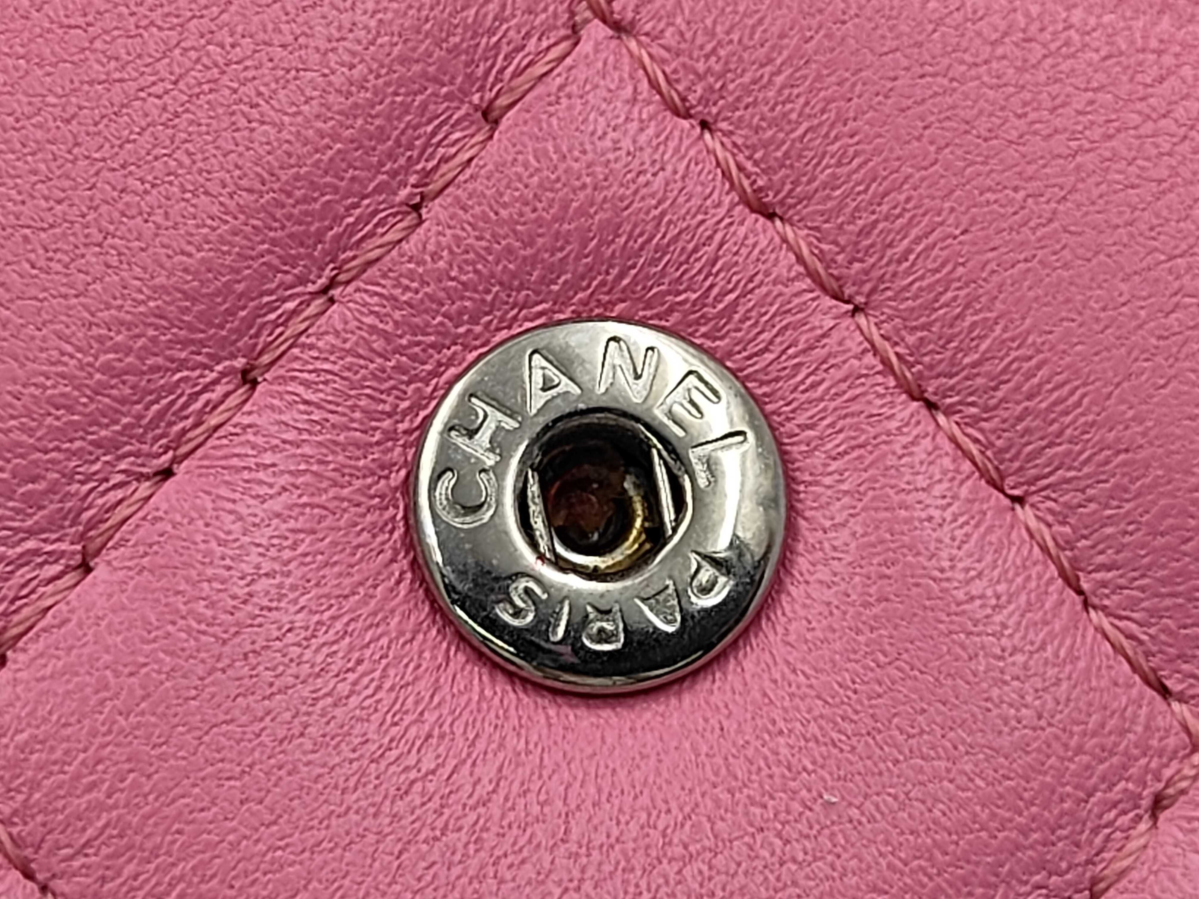 Pink Lambskin Matelassé Coin Case (Serial Number 27, A31504) — view 7