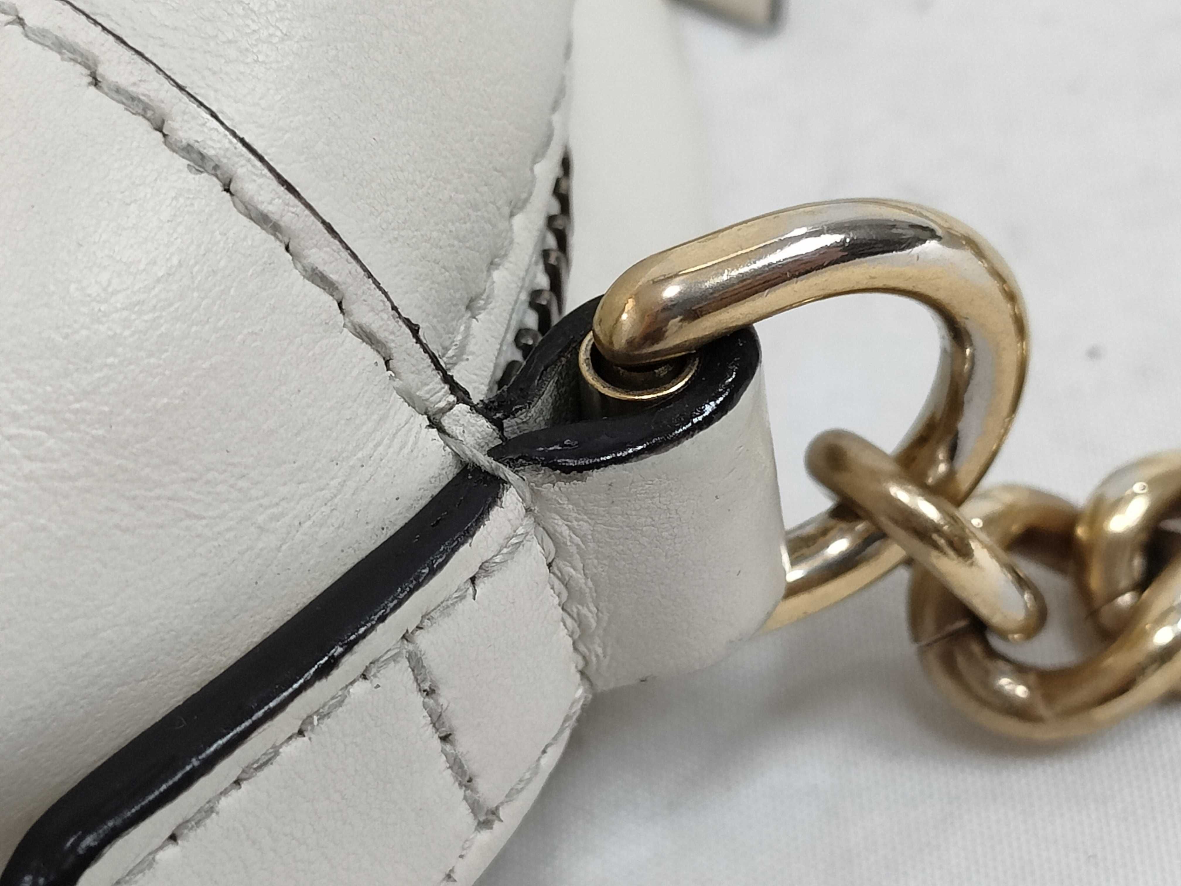 GG Marmont Leather White Shoulder Bag 447632 — view 5