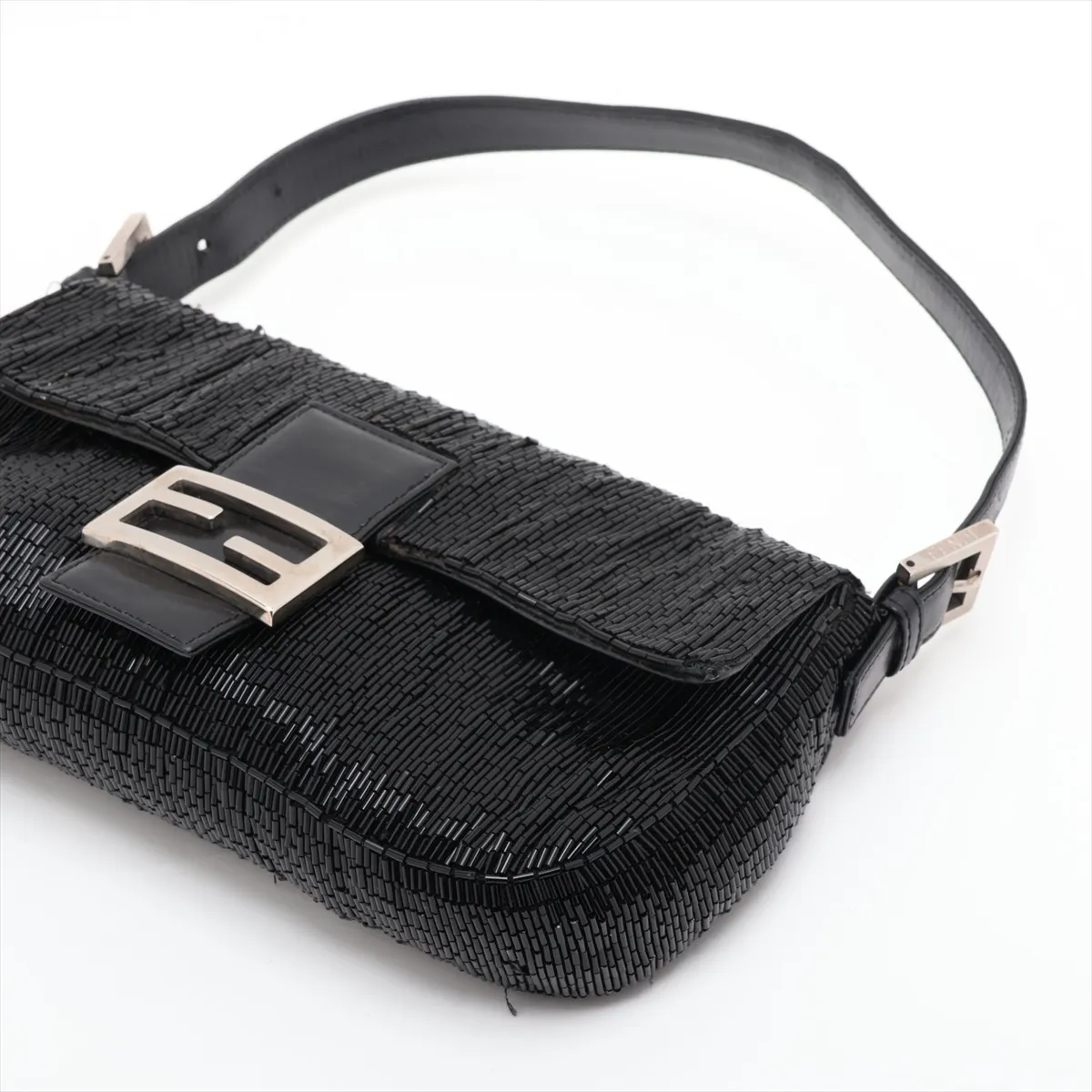 Mamma Bucket 26424 Beaded Leather Shoulder Bag, Black (Decoration removed) — view 3