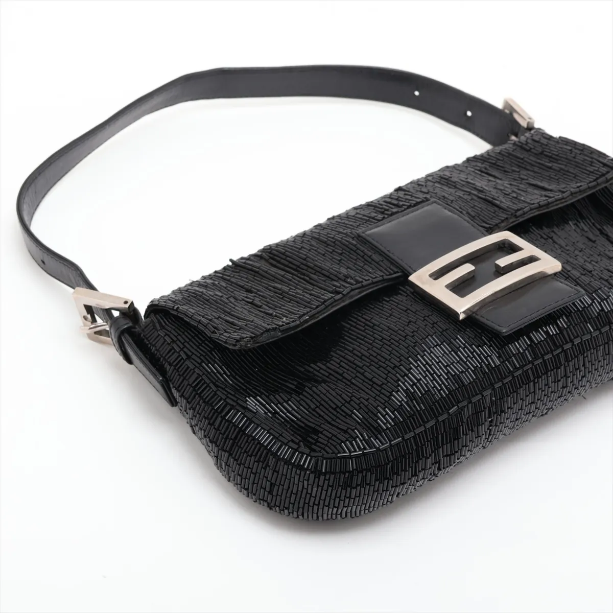 Mamma Bucket 26424 Beaded Leather Shoulder Bag, Black (Decoration removed) — view 4