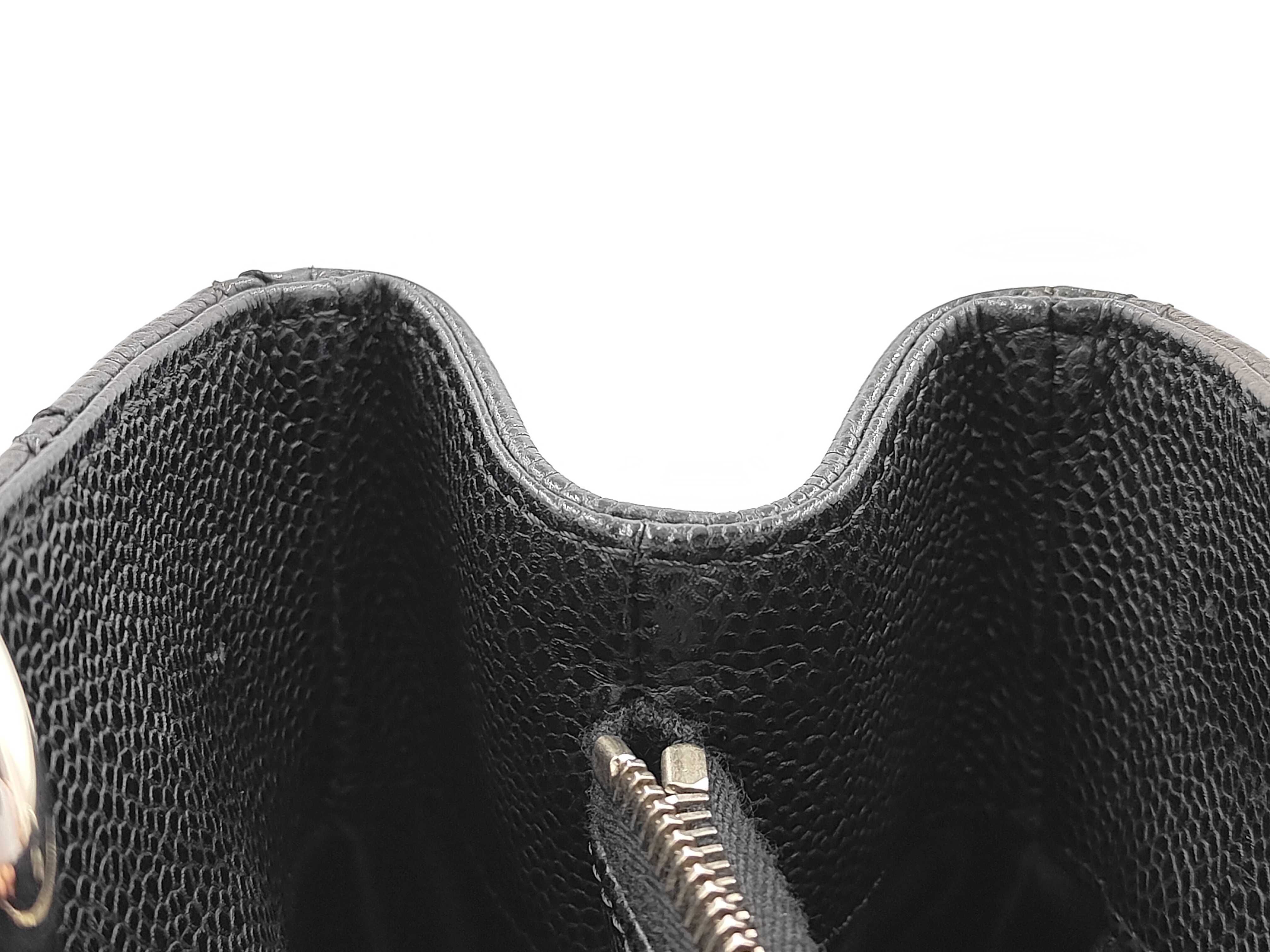 Matelassé Chain Tote Bag, GST, Caviar Skin, Black, Serial Seal, G Card — view 9