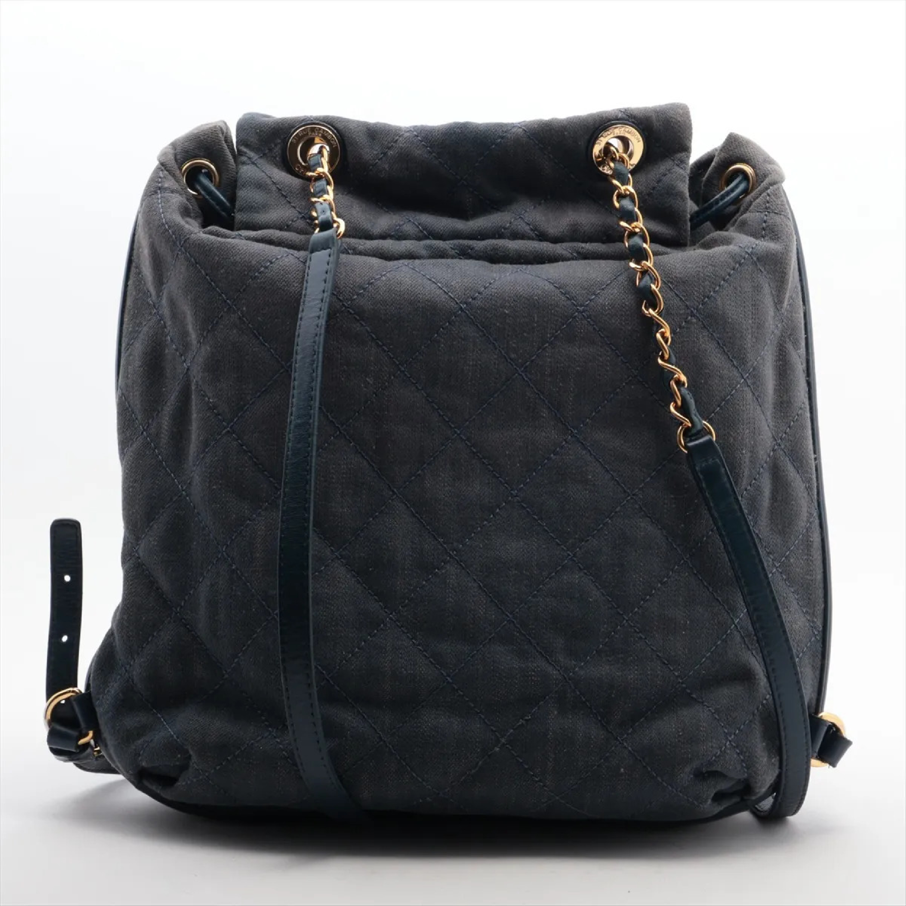 Matelassé Canvas x Leather Chain Backpack — view 2