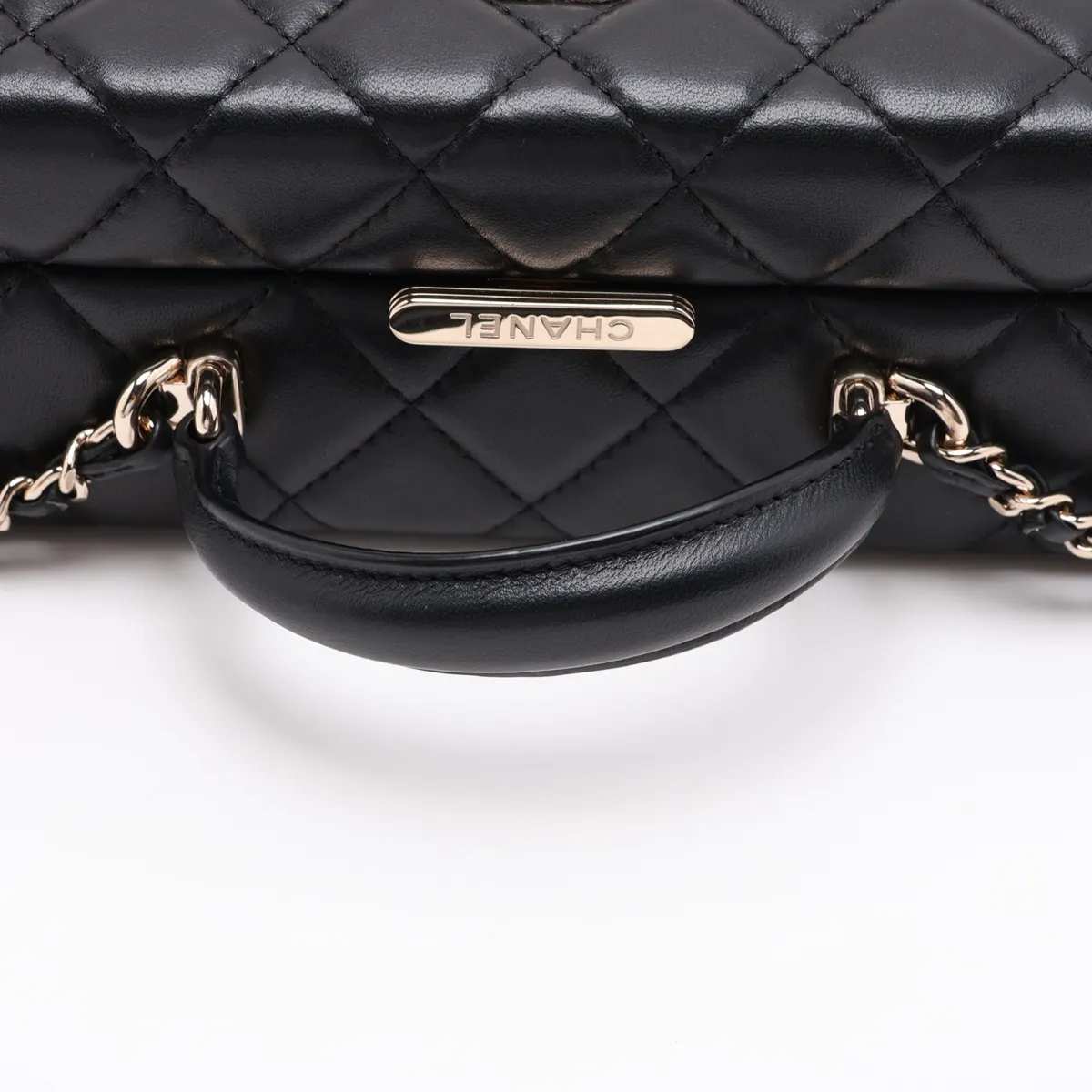 [Individually packaged] Chanel Matelassé Lambskin 2-Way Handbag, Black with Gold Hardware, CK8ETE76, Random Plate — view 5