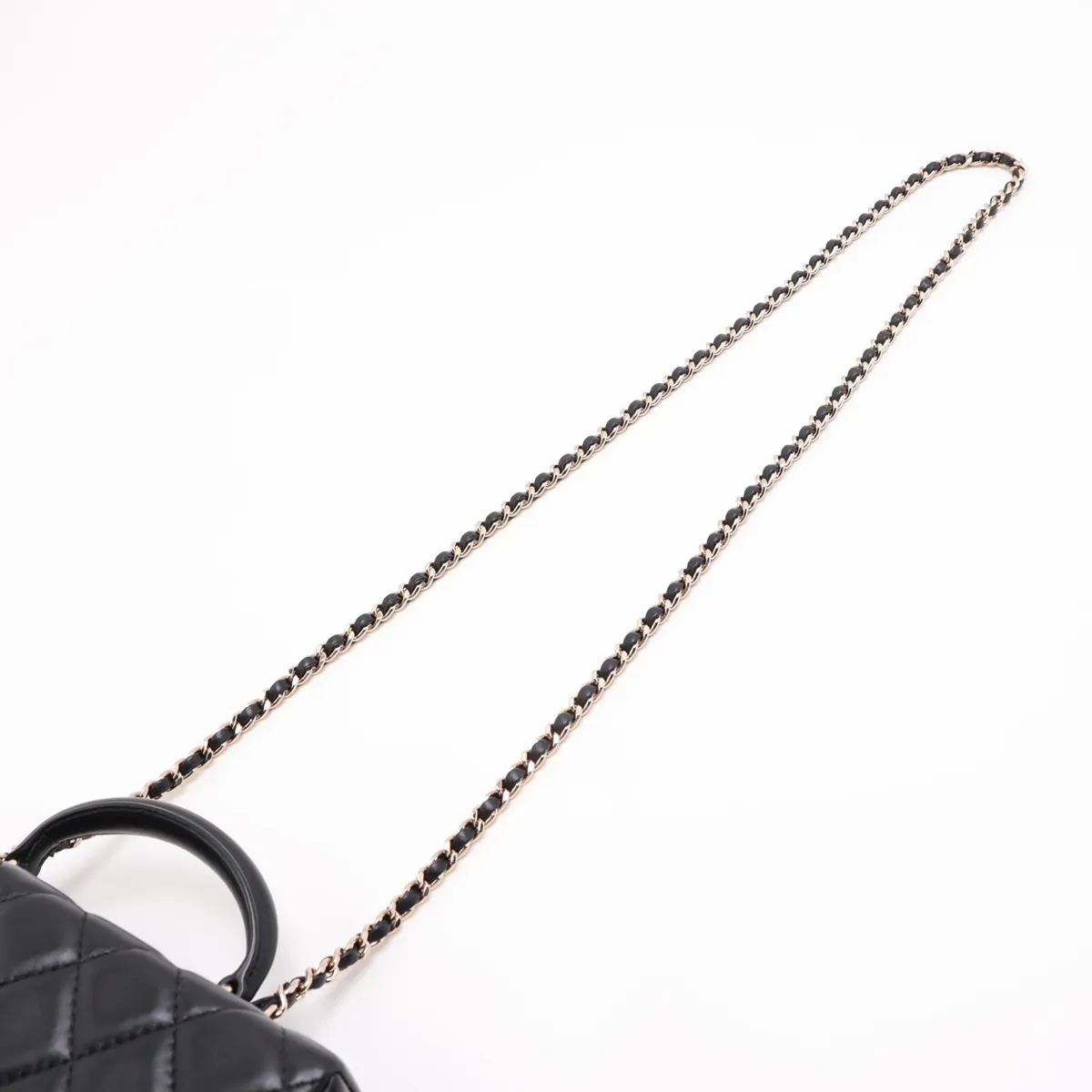 [Individually packaged] Chanel Matelassé Lambskin 2-Way Handbag, Black with Gold Hardware, CK8ETE76, Random Plate — view 7