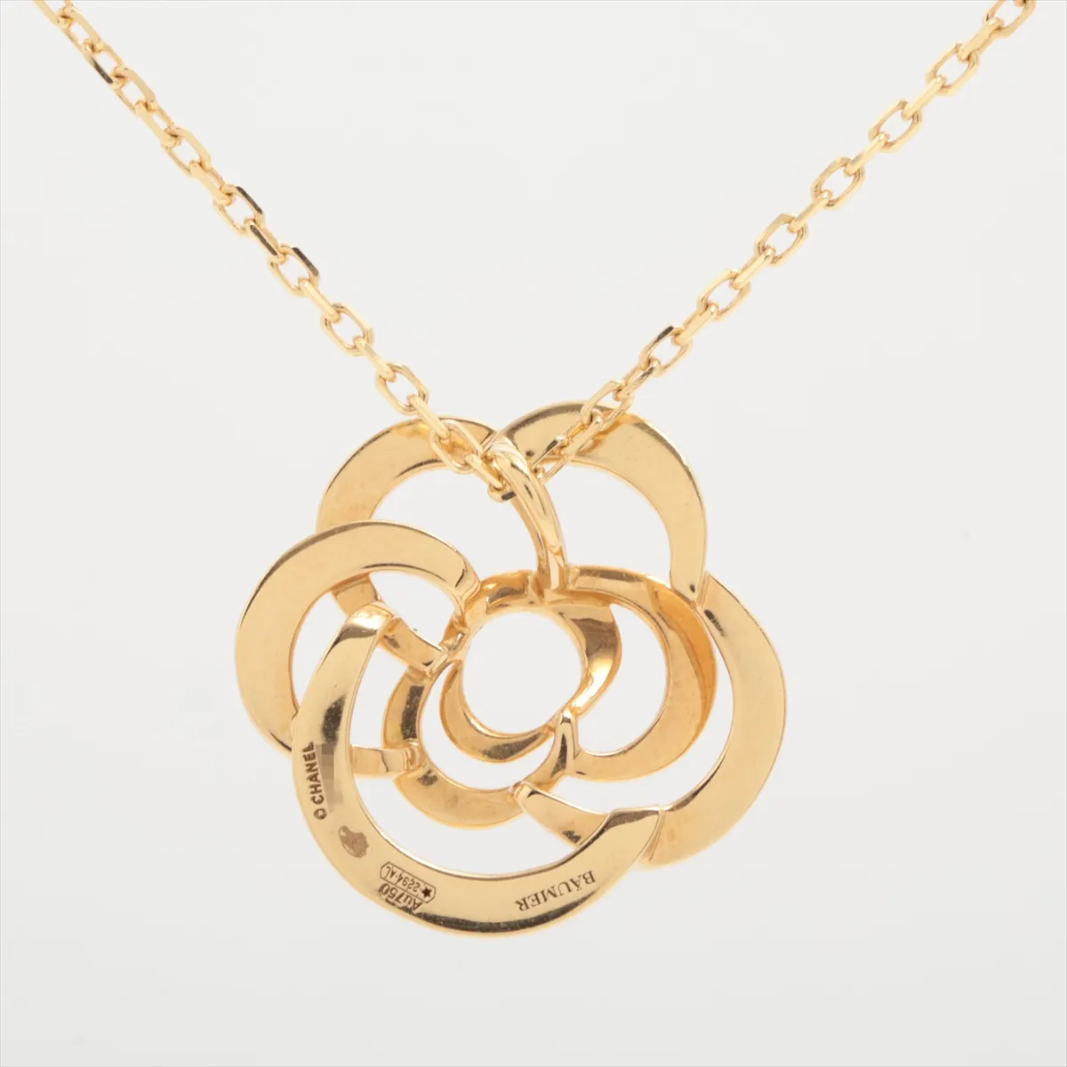 Camellia Necklace 750(YG) 5.2g EY9167 J12801 — view 2