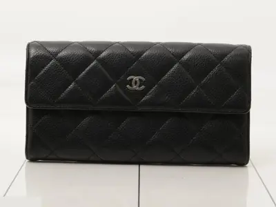 Matelassé Caviar Skin Long Wallet