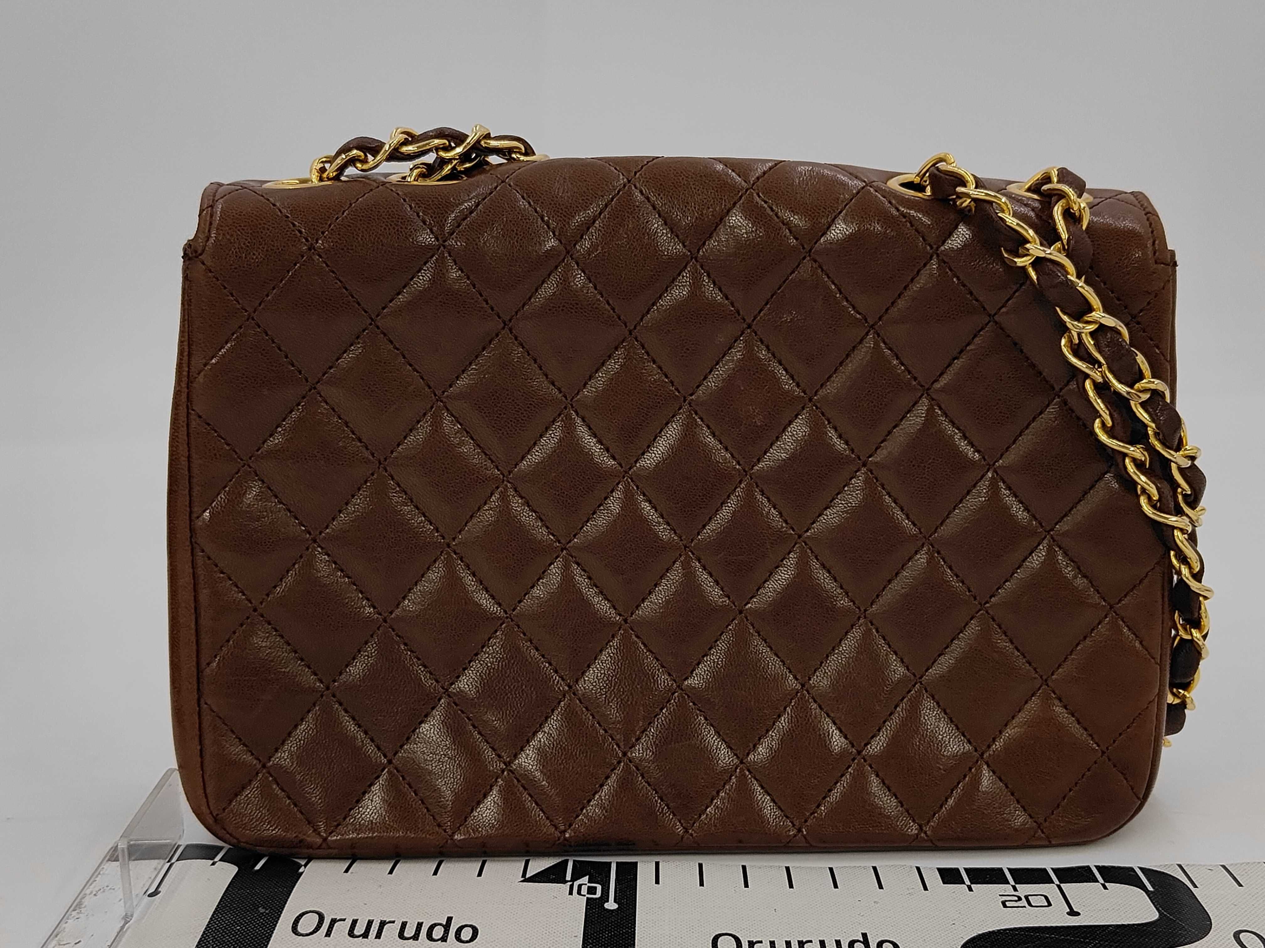 Matelassé Shoulder Bag, Brown — view 2