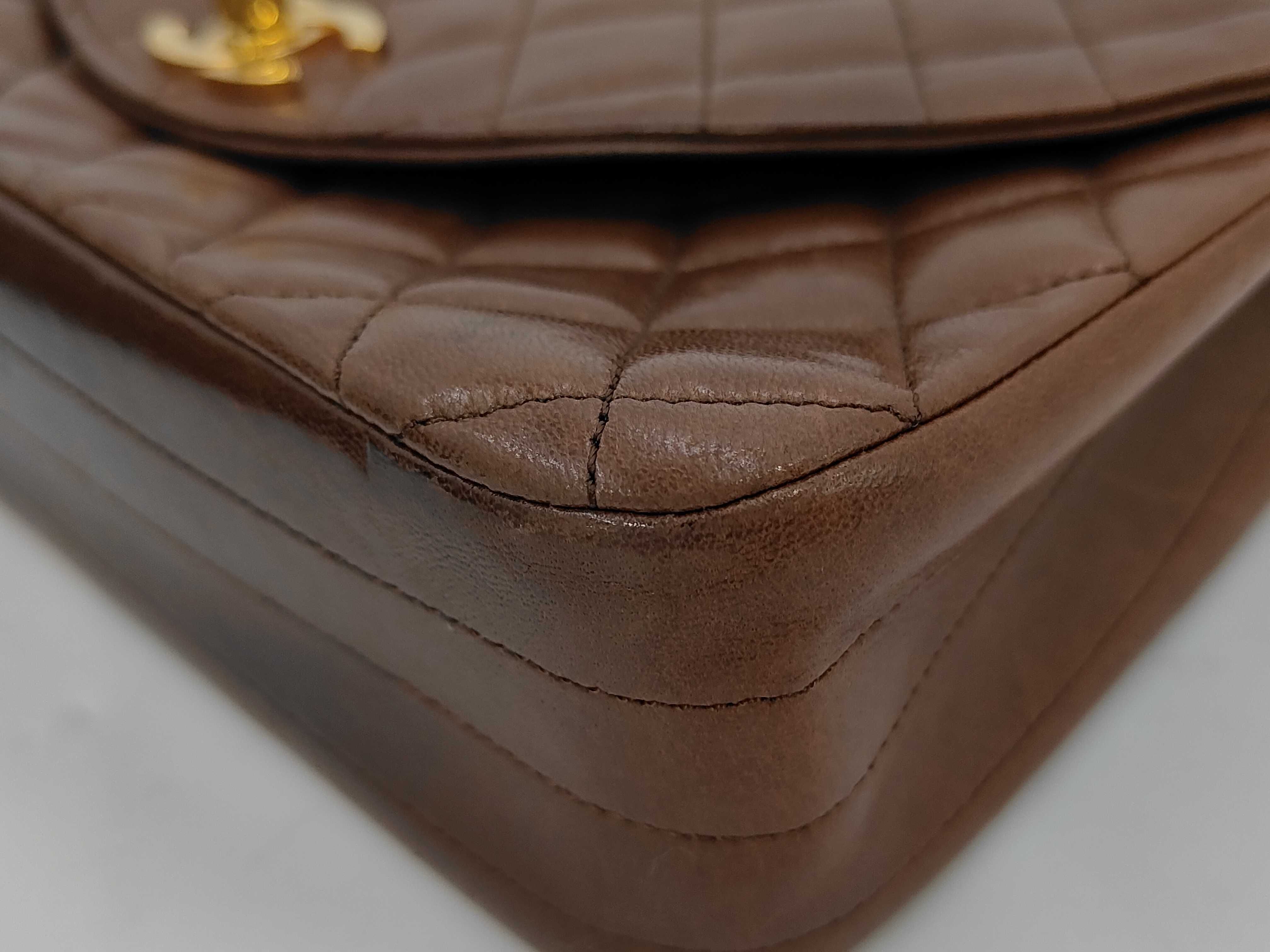 Matelassé Shoulder Bag, Brown — view 3