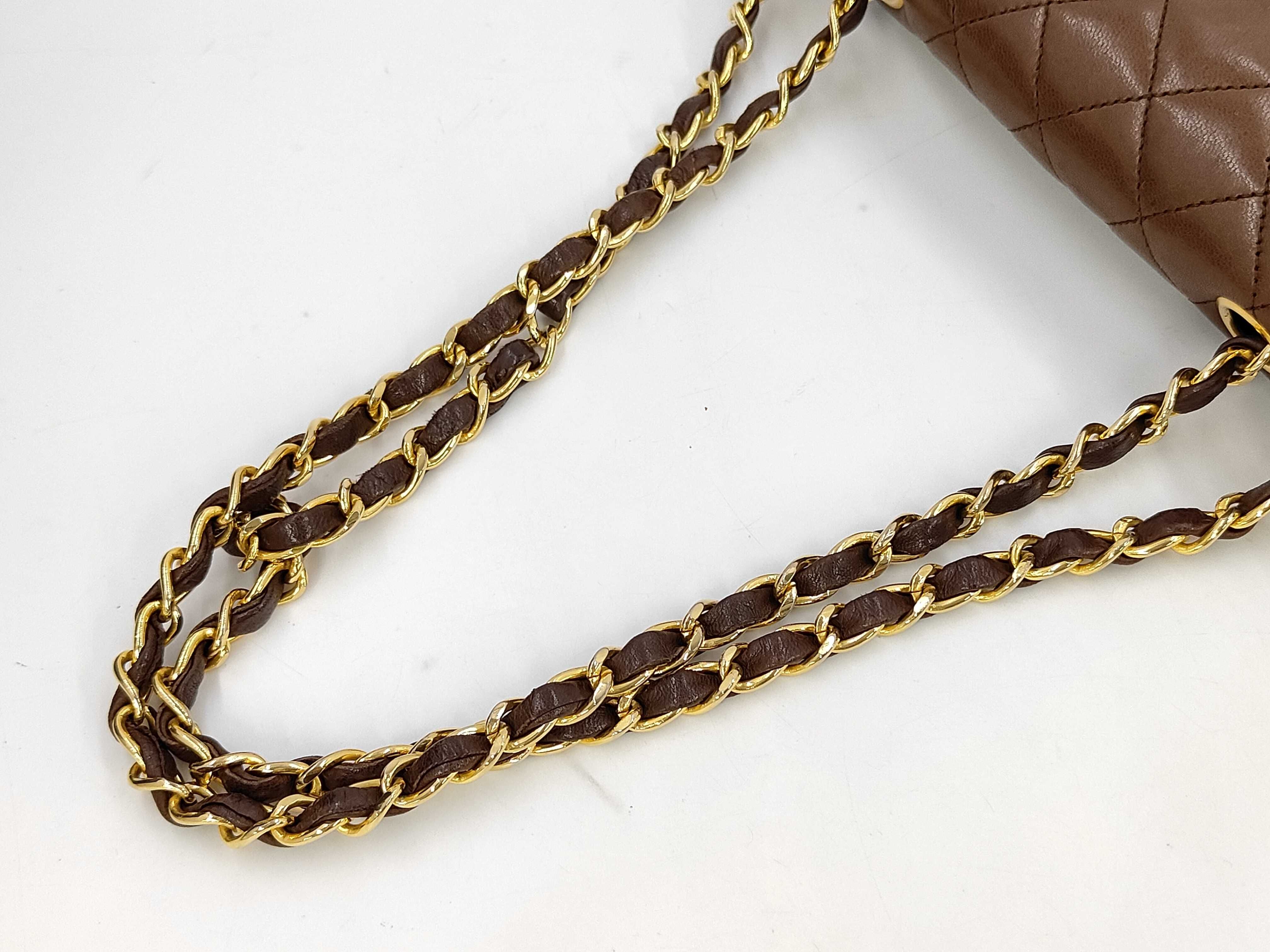 Matelassé Shoulder Bag, Brown — view 5