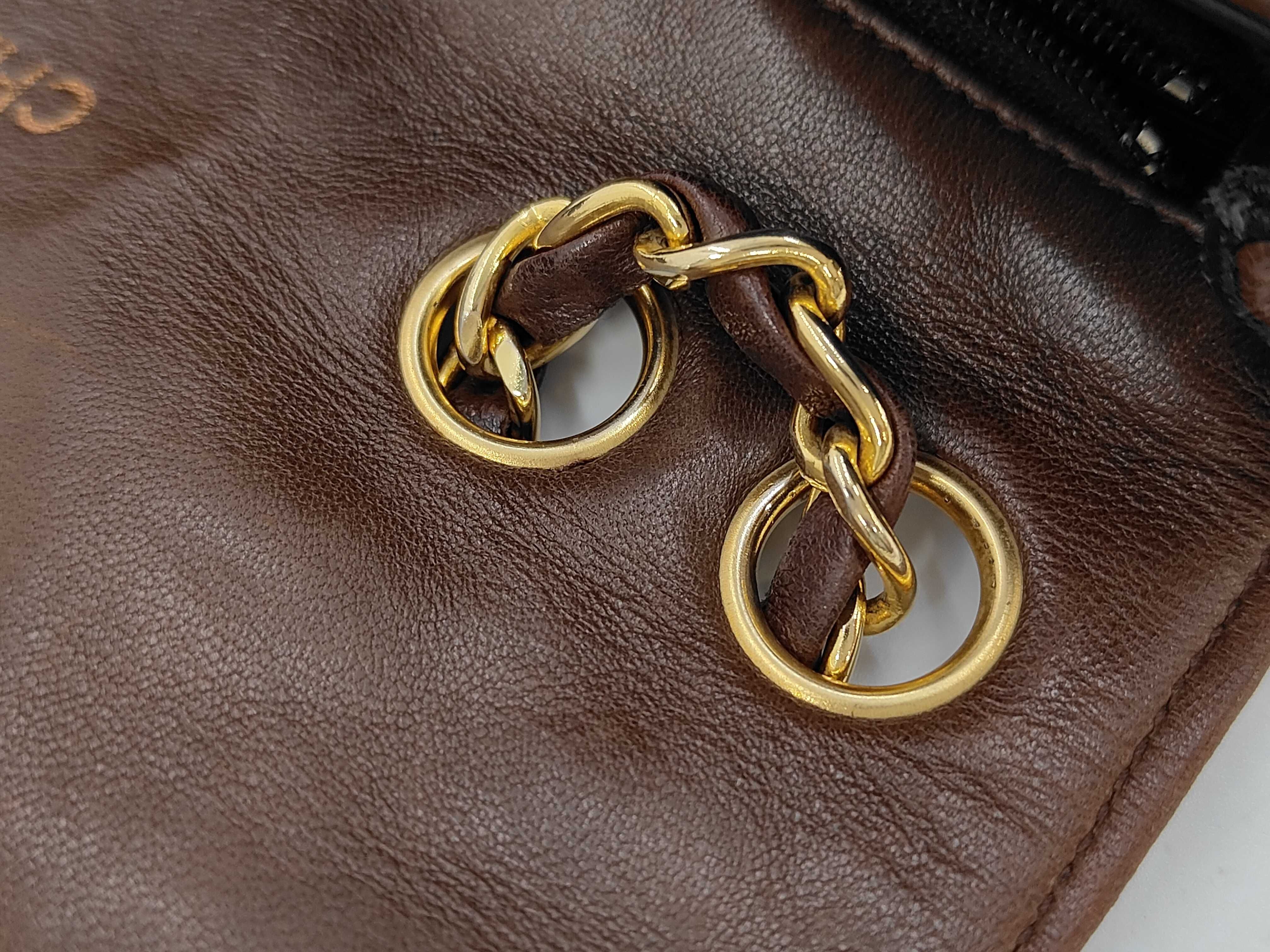 Matelassé Shoulder Bag, Brown — view 7