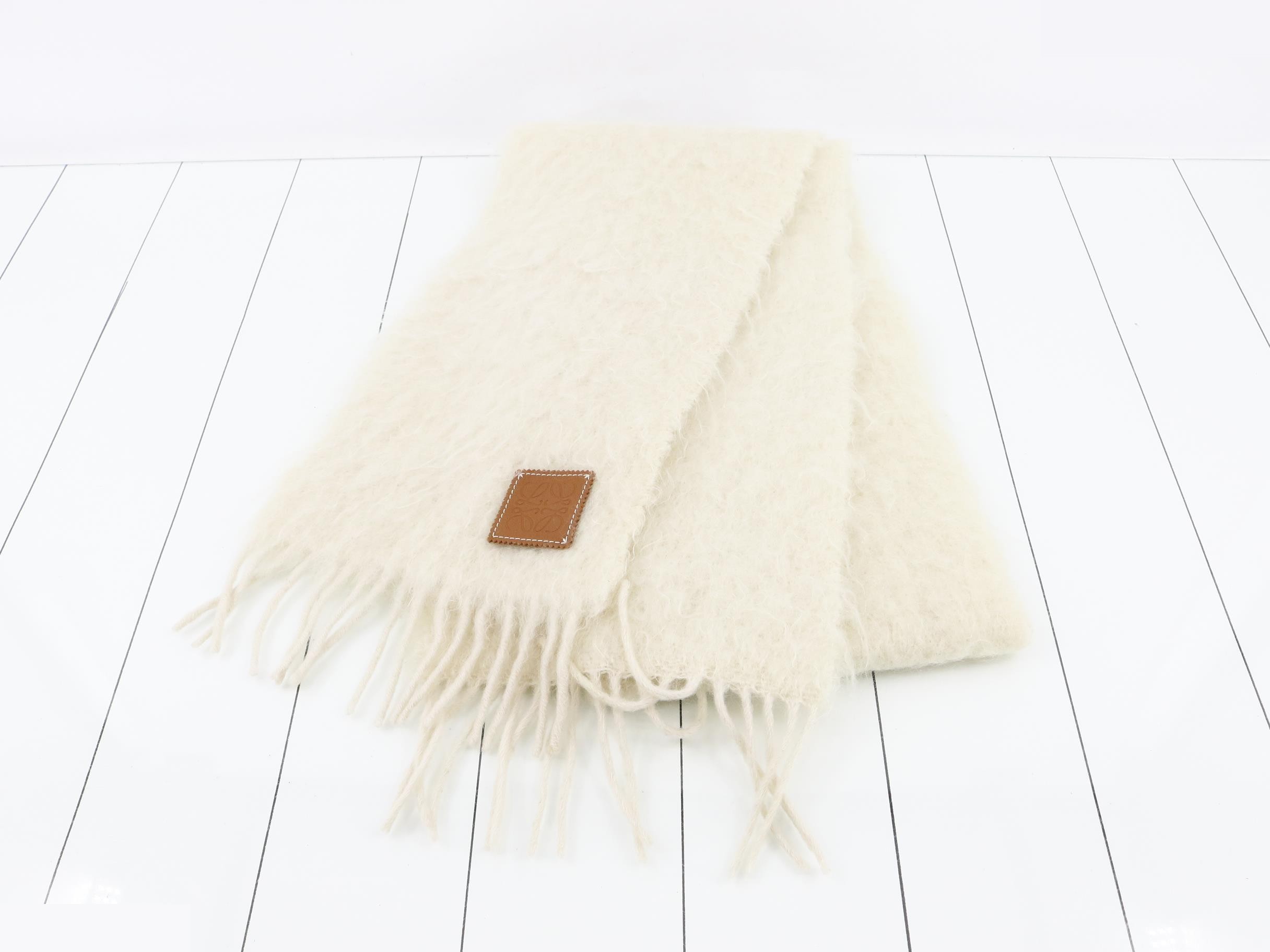 Scarf - Ivory Mohair — view 2