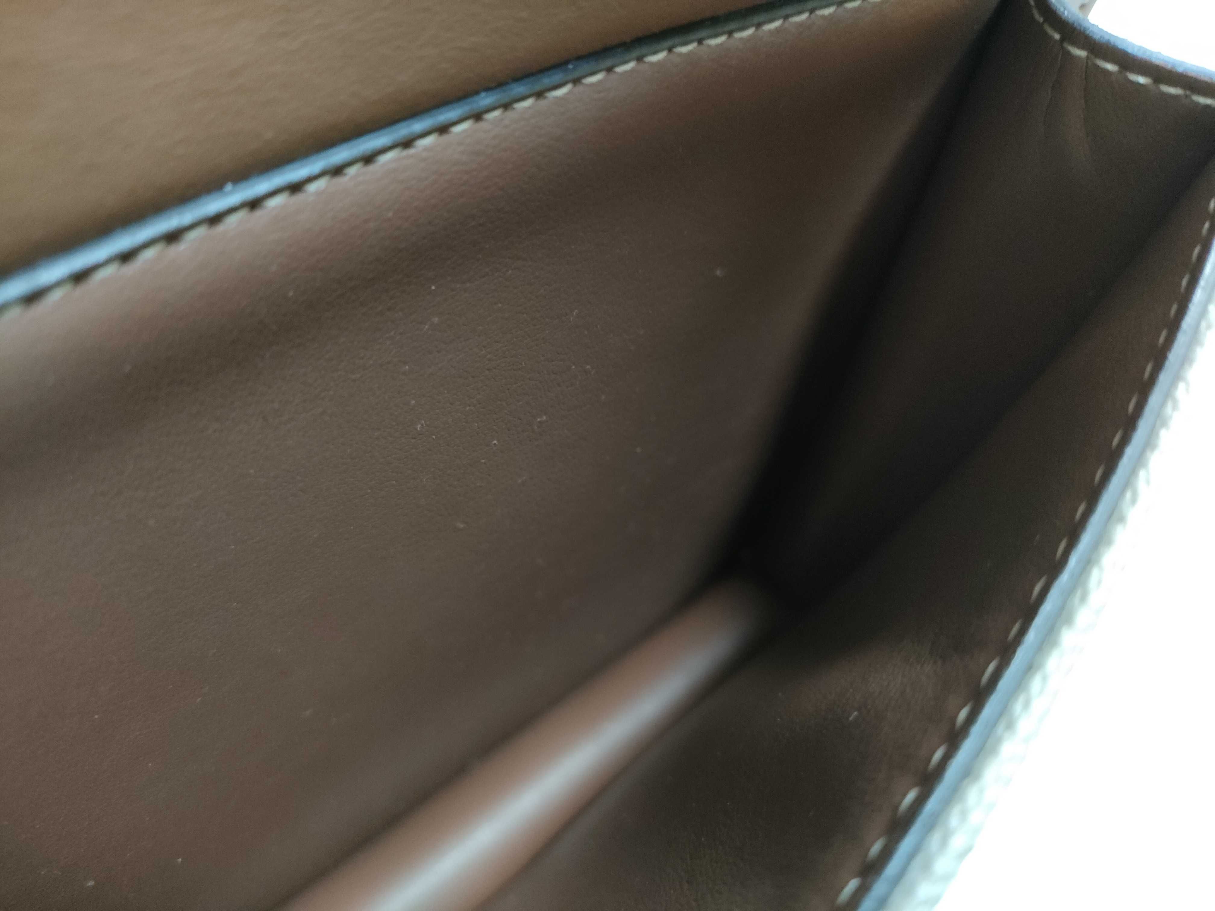 Mini Two-Tone Canvas x Leather 2-Way Handbag (Beige x Brown) — view 12