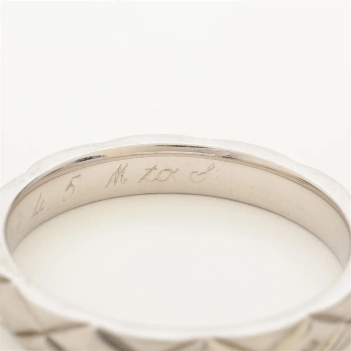 Matelasse Ring Pt950 6.2g 59 Initial 19O8430 Faint engraving Faint hallmark — view 5
