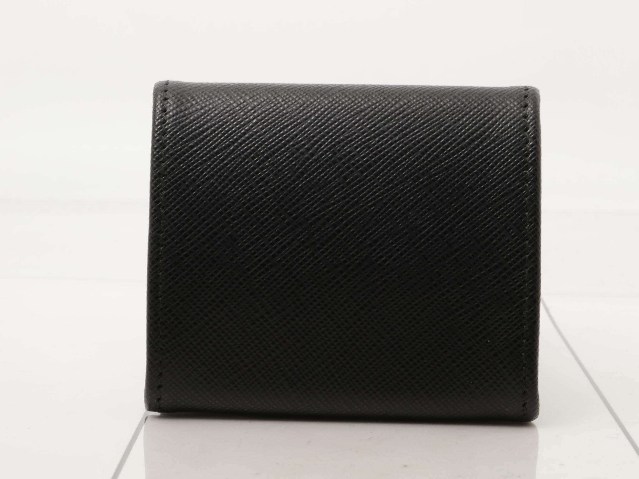 Saffiano coin case, black, unused. — view 2