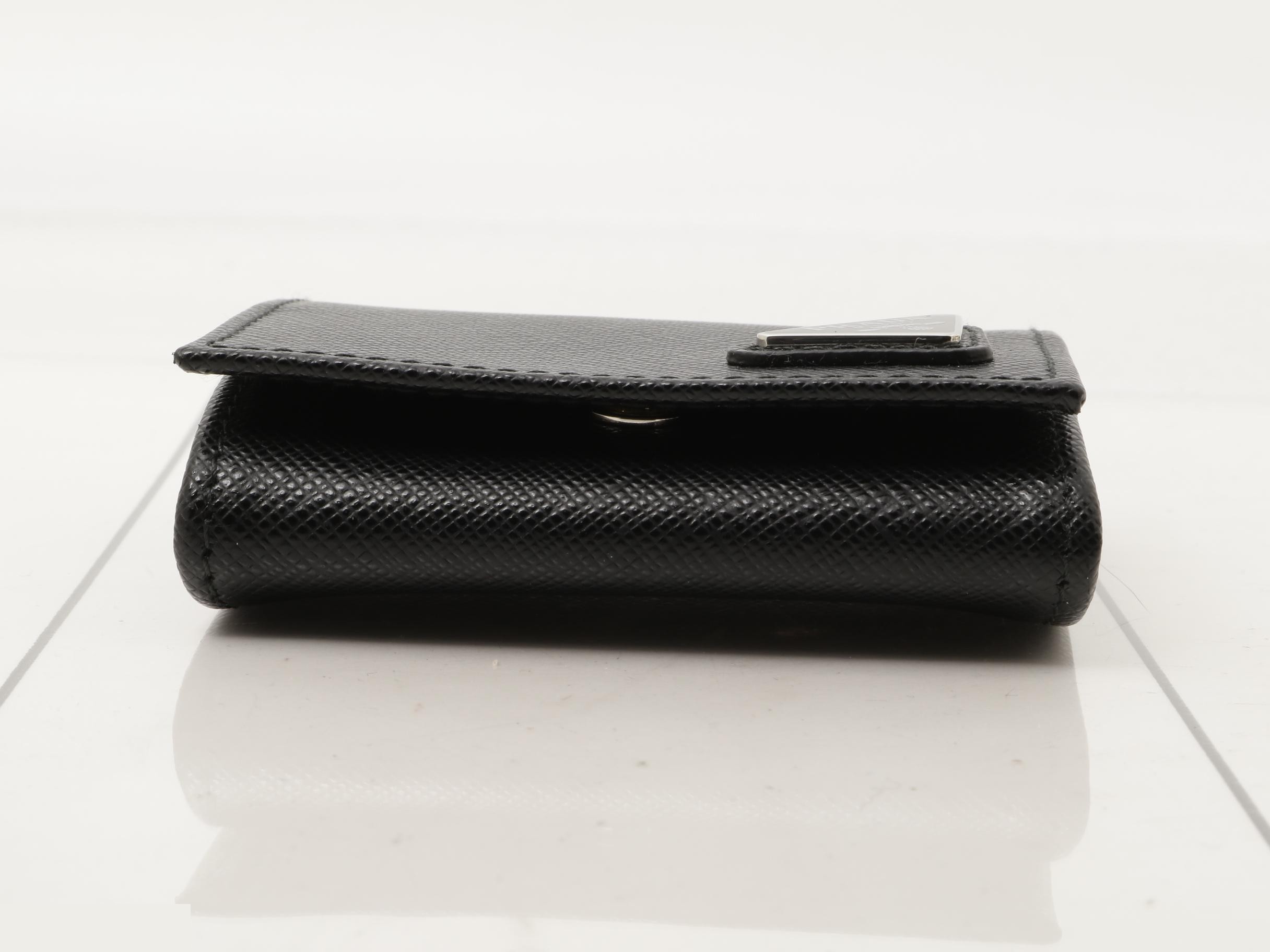 Saffiano coin case, black, unused. — view 3