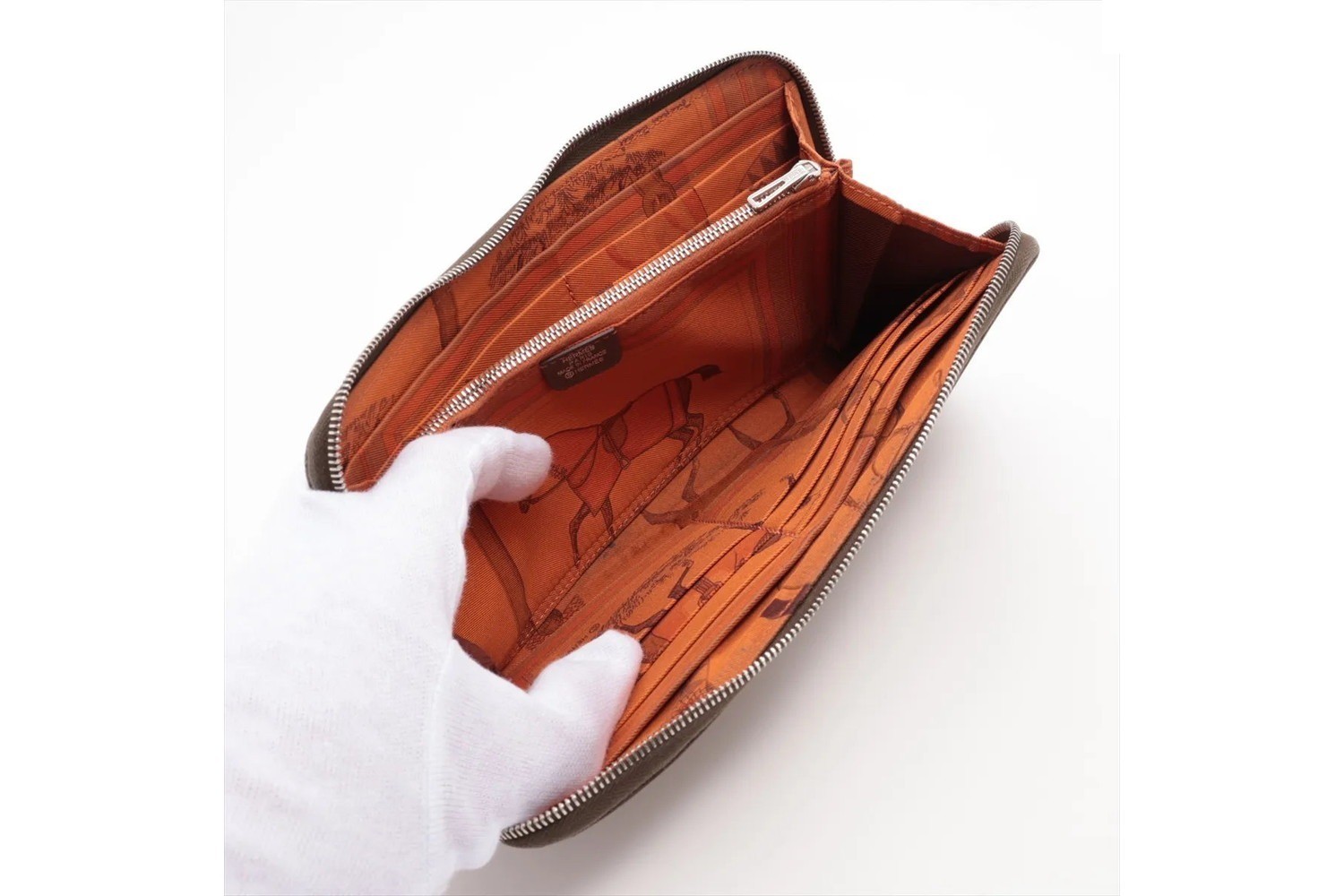 N stamp, manufactured in 2010, Azap Long Silk In Leather Long Wallet — view 5