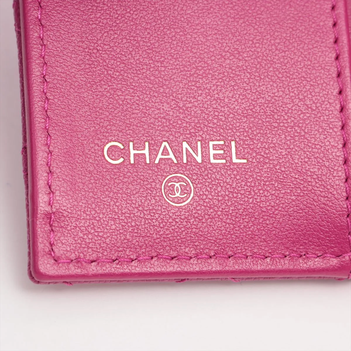 Boy Chanel Caviar Skin Compact Wallet Pink Purple Gold Hardware 28796704 — view 8