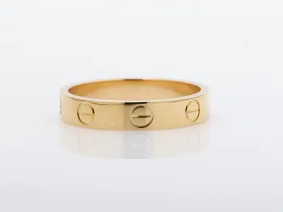 Au750PG Mini Love Ring, Size 52 / Approx. 3.5mm width, 3.2g