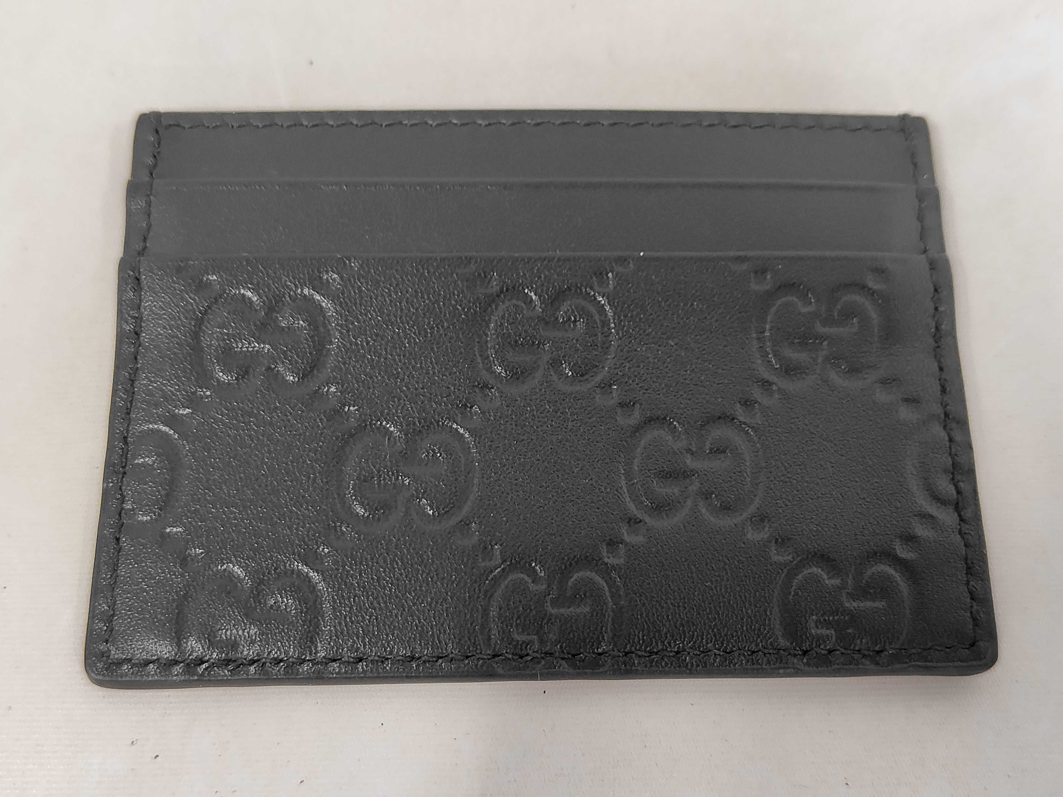 233166 Guccissima Card Case, Black (Card Case/Pass Case/Business Card Holder)