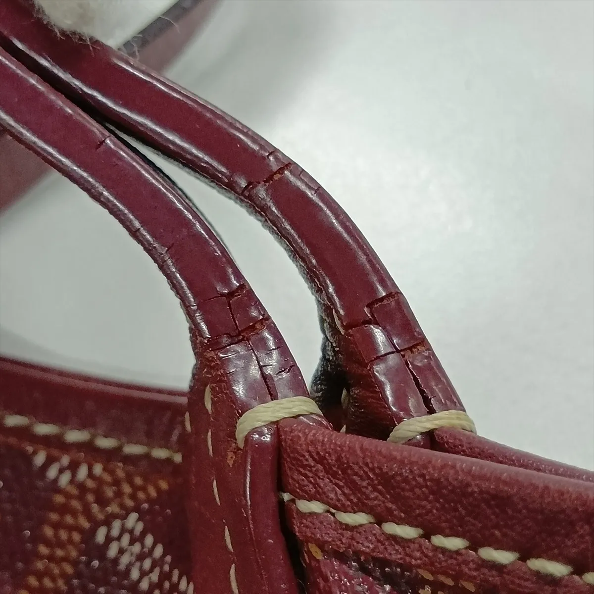 Saint Louis PM PVC x Leather Tote Bag, Bordeaux — view 15