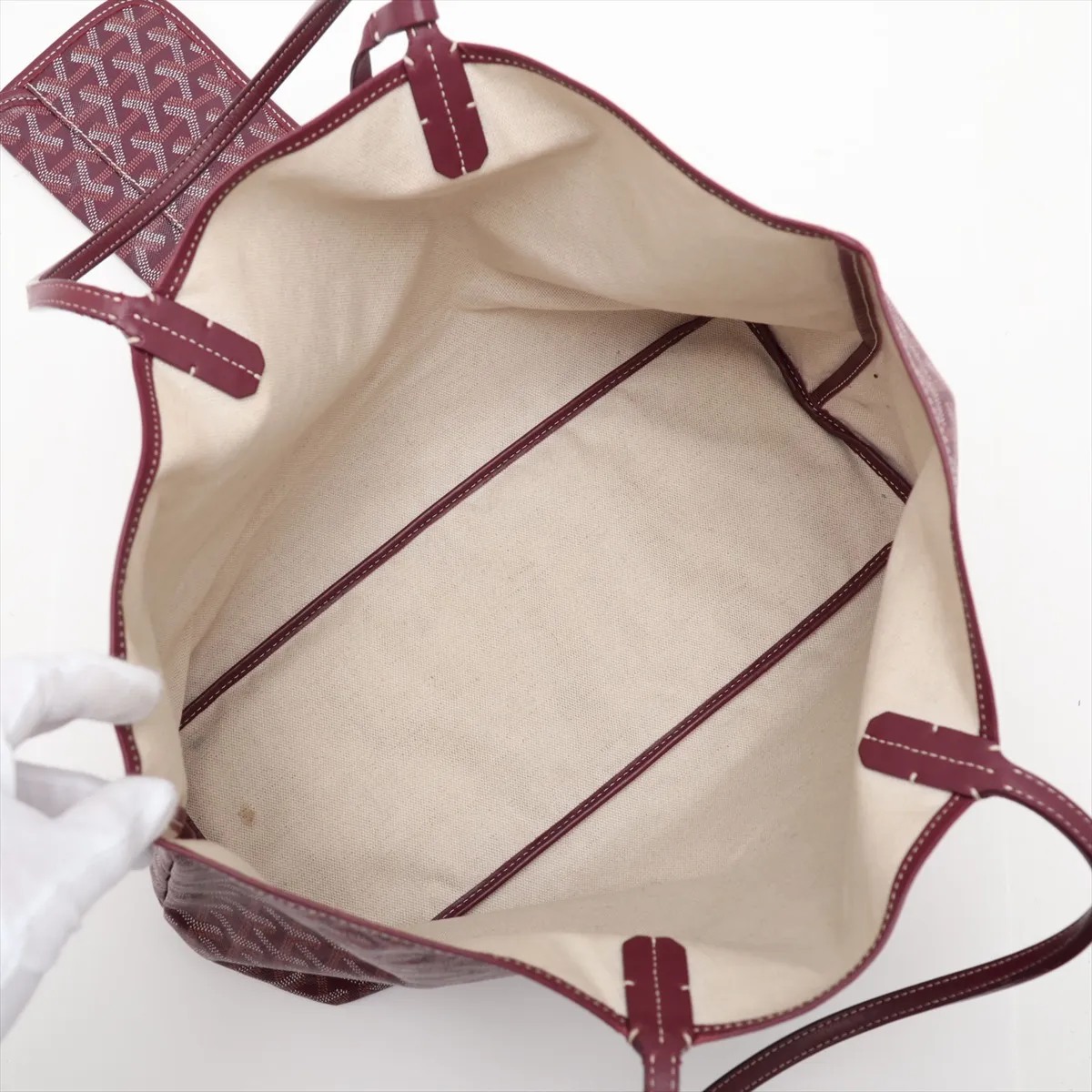 Saint Louis PM PVC x Leather Tote Bag, Bordeaux — view 7