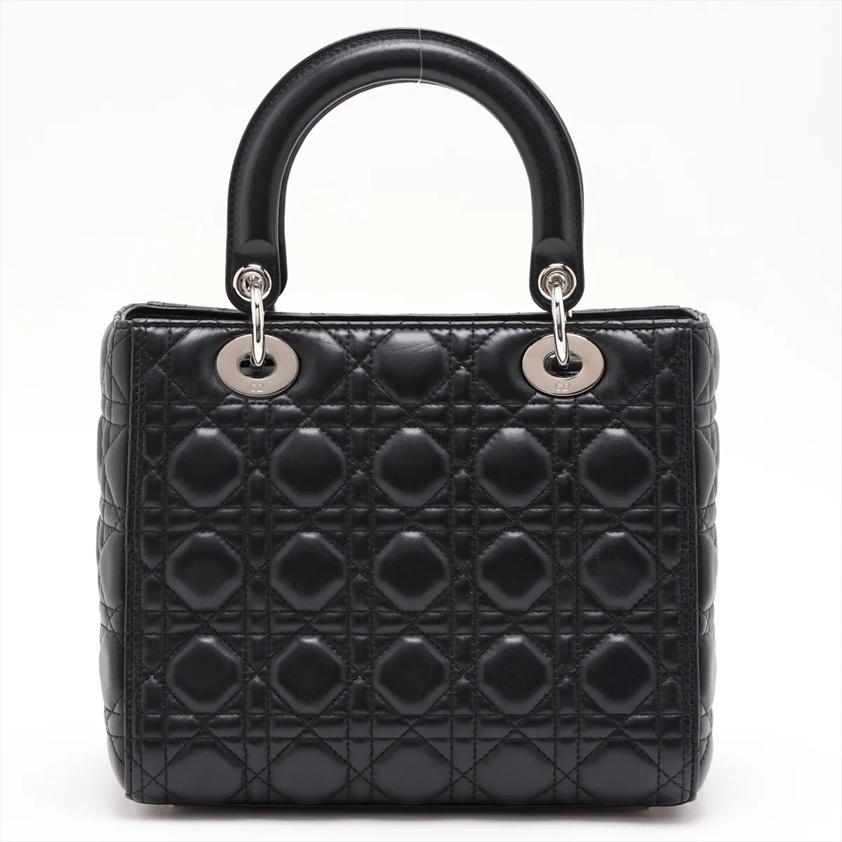 Cannage Lady Dior Leather 2-Way Handbag, Black — view 2
