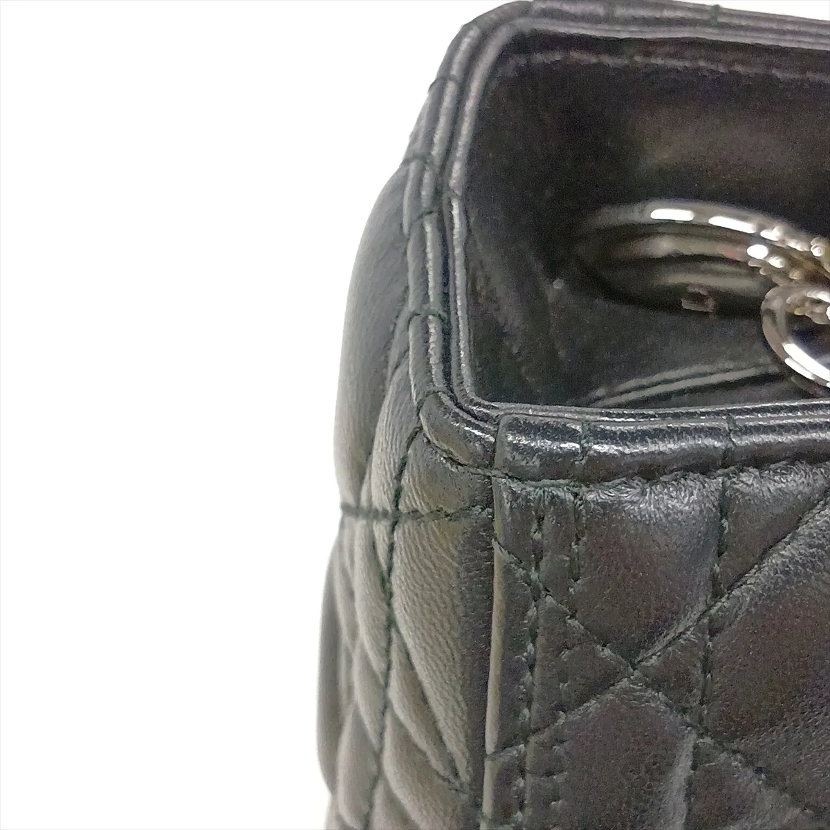 Cannage Lady Dior Leather 2-Way Handbag, Black — view 12