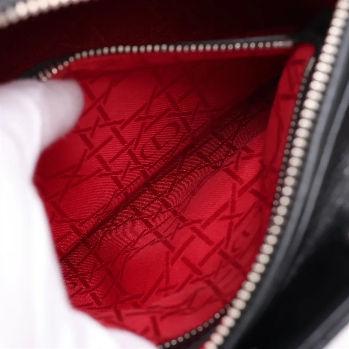 Cannage Lady Dior Leather 2-Way Handbag, Black — view 9